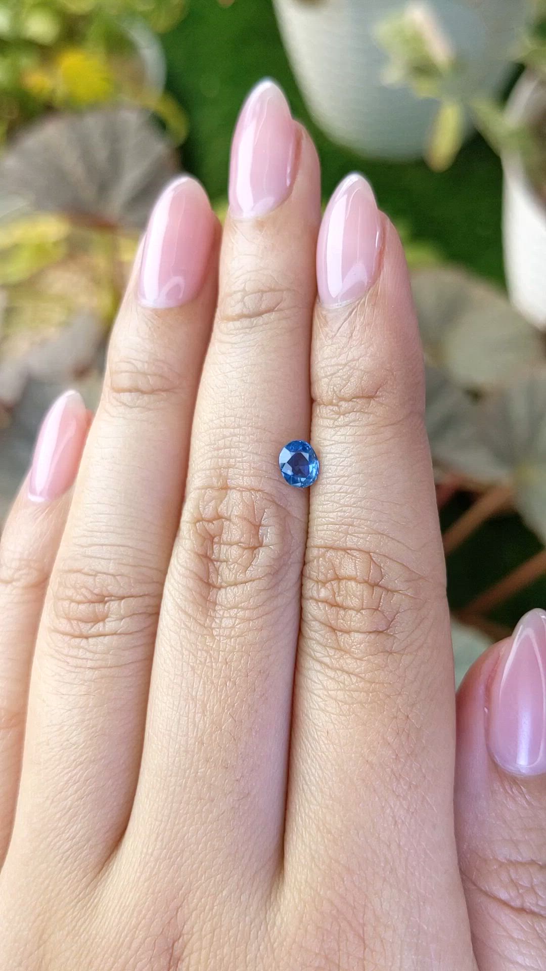 0.58 Ct. Blue Sapphire from Madagascar Size Video