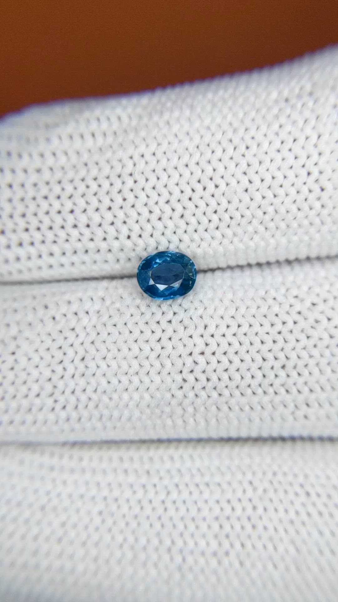 0.58 Ct. Blue Sapphire from Madagascar Size Video