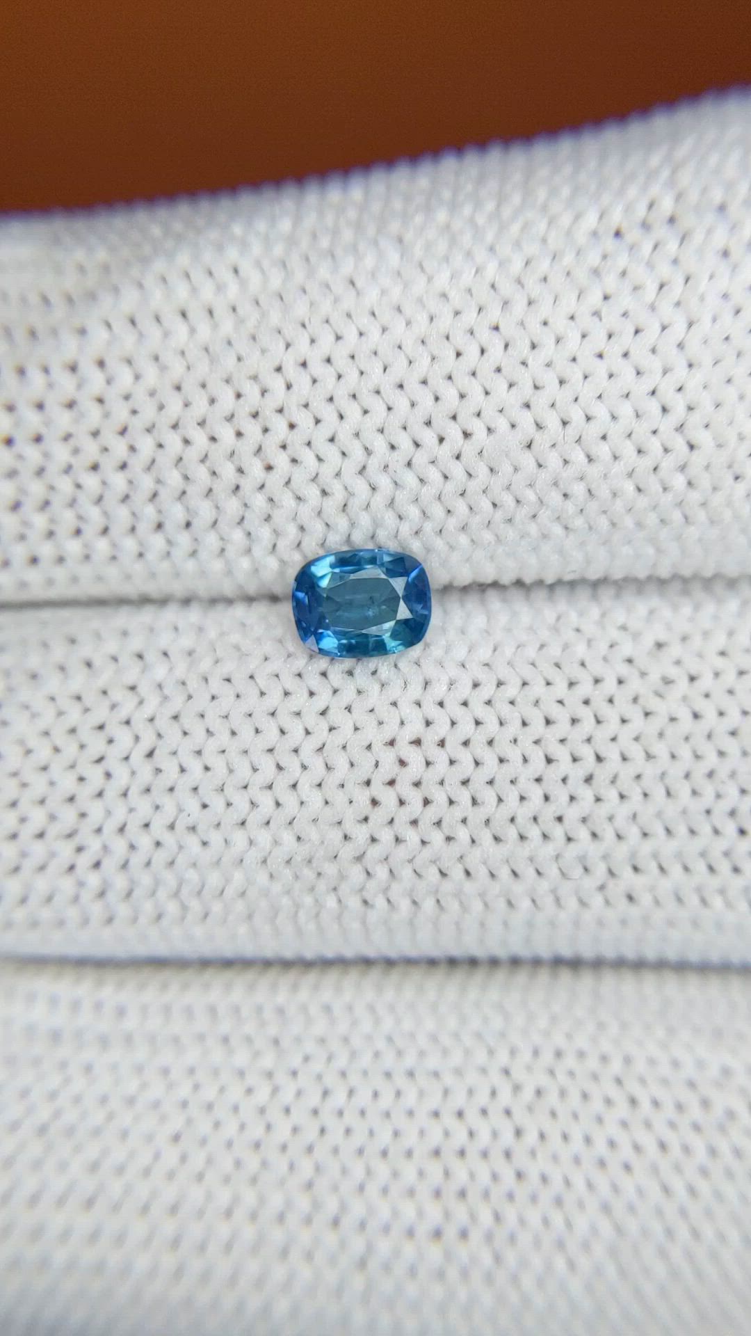 0.57 Ct. Greenish Blue Sapphire from Madagascar Size Video