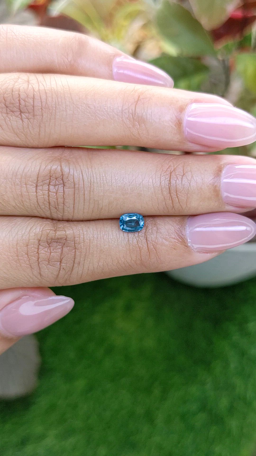 0.57 Ct. Greenish Blue Sapphire from Madagascar Size Video