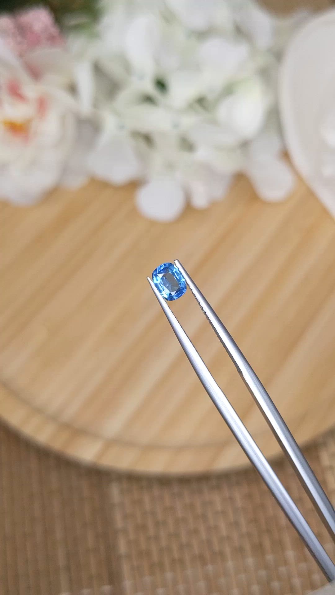 0.57 Ct. Greenish Blue Sapphire from Madagascar Size Video