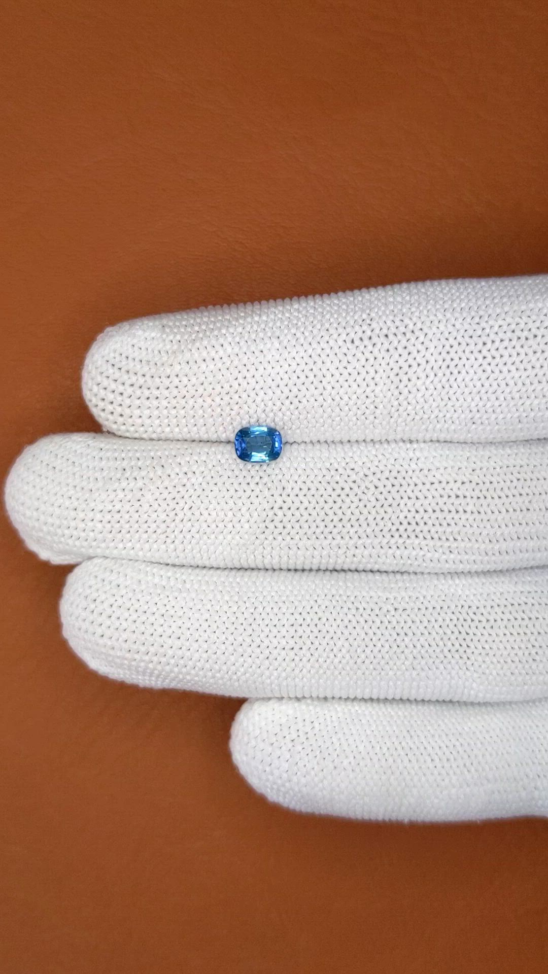 0.57 Ct. Greenish Blue Sapphire from Madagascar Size Video