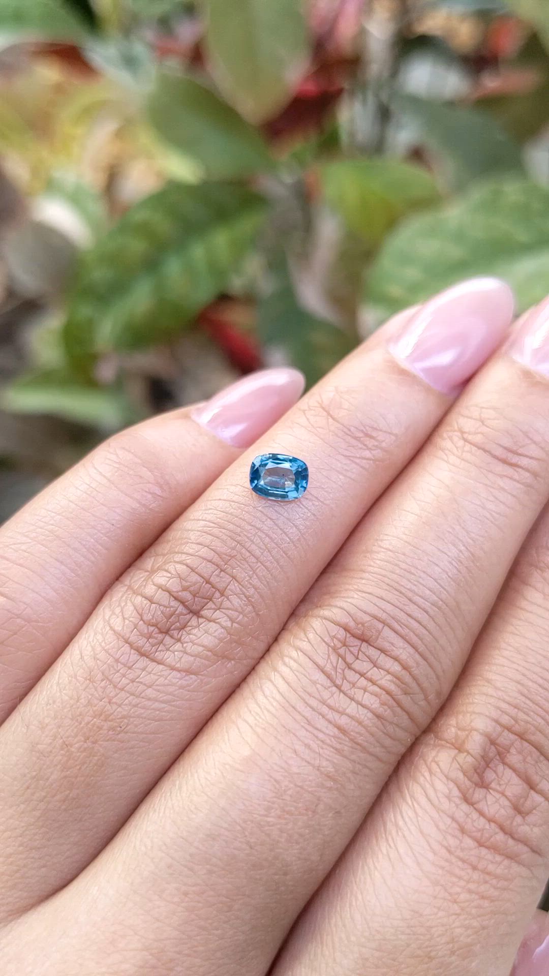 0.57 Ct. Greenish Blue Sapphire from Madagascar Size Video