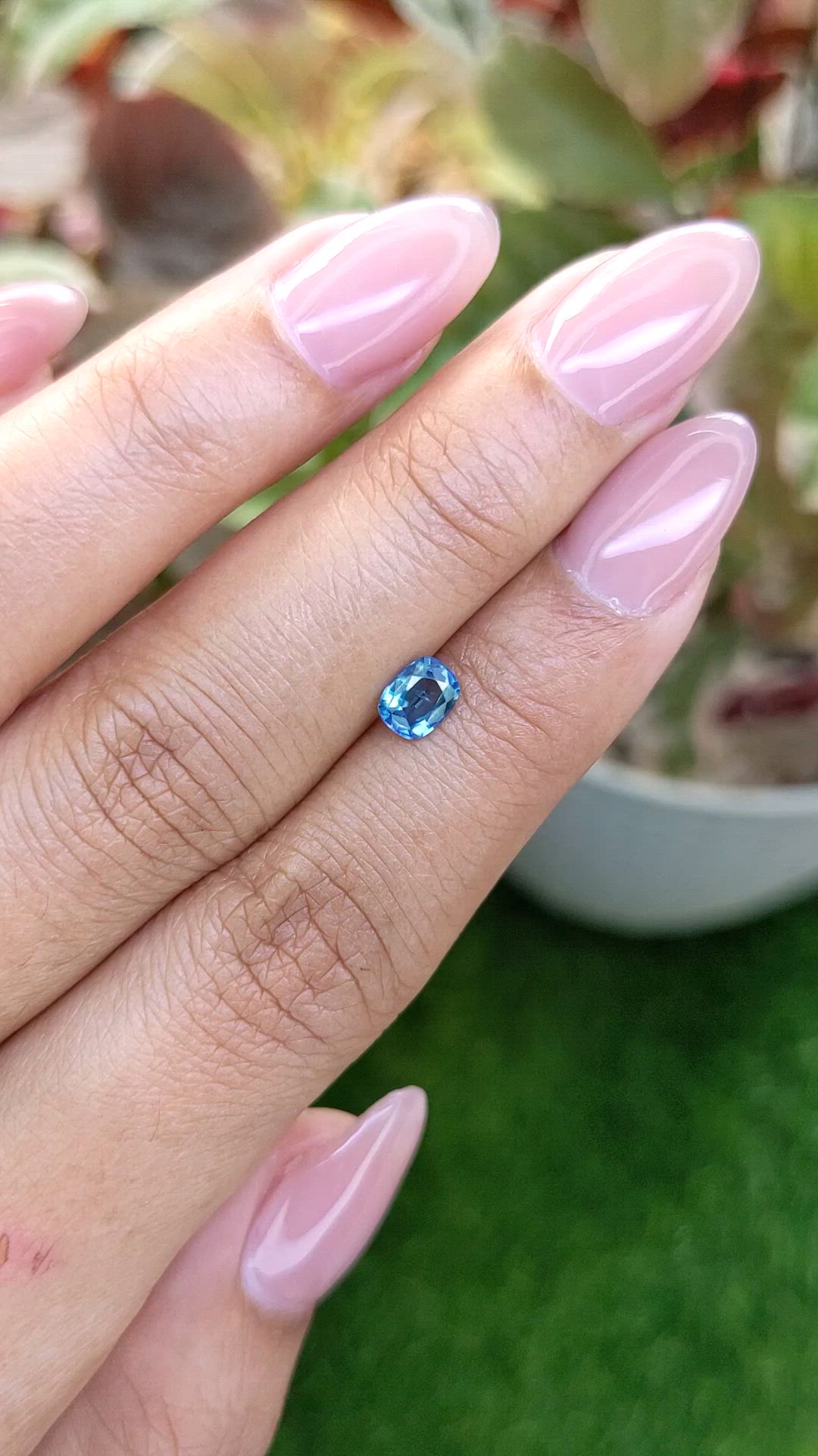 0.57 Ct. Greenish Blue Sapphire from Madagascar Size Video
