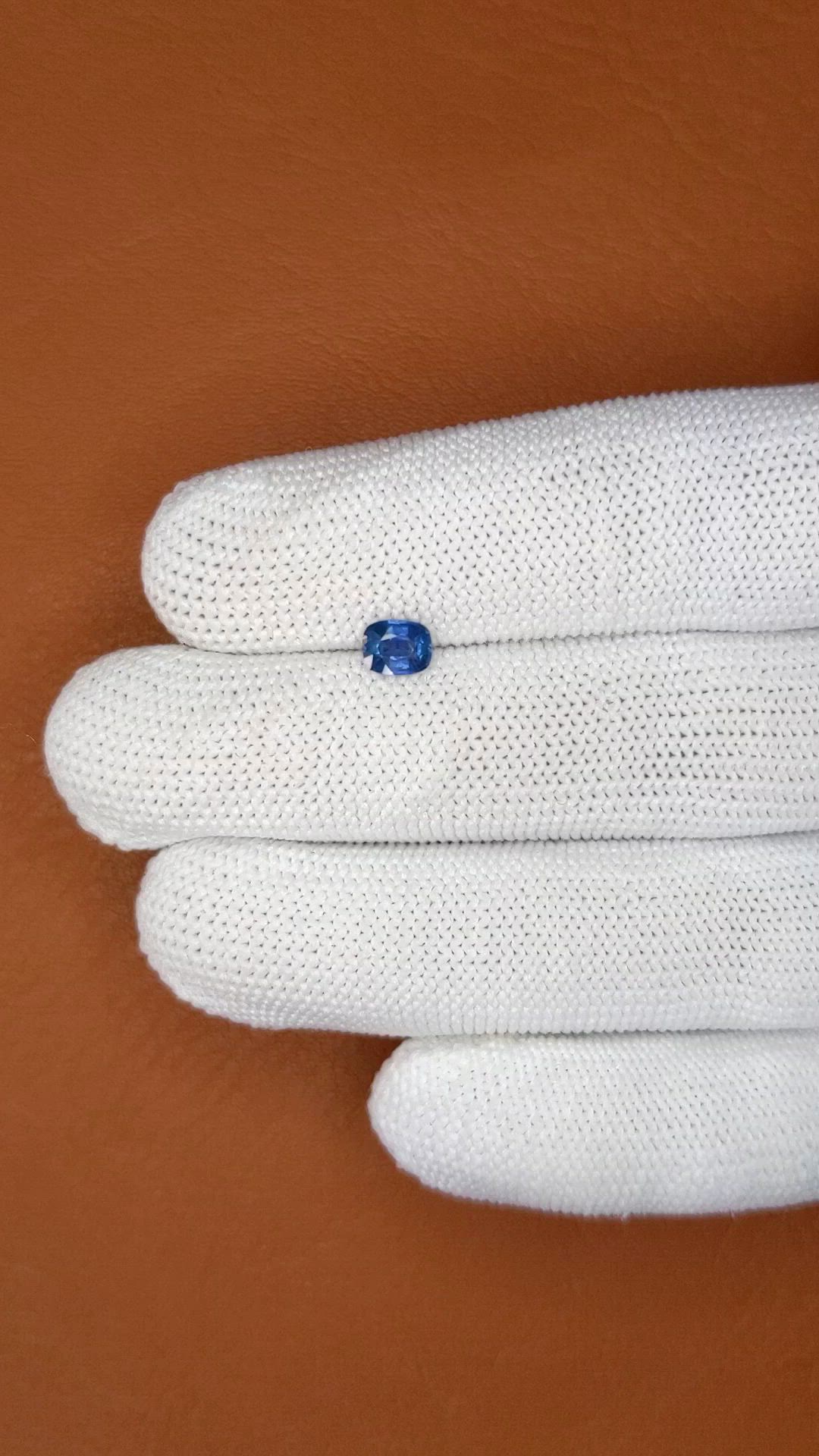 0.54 Ct. Blue Sapphire from Madagascar Size Video