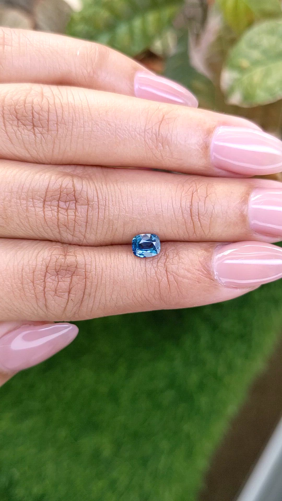 0.79 Ct. Greenish Blue Sapphire from Madagascar Size Video