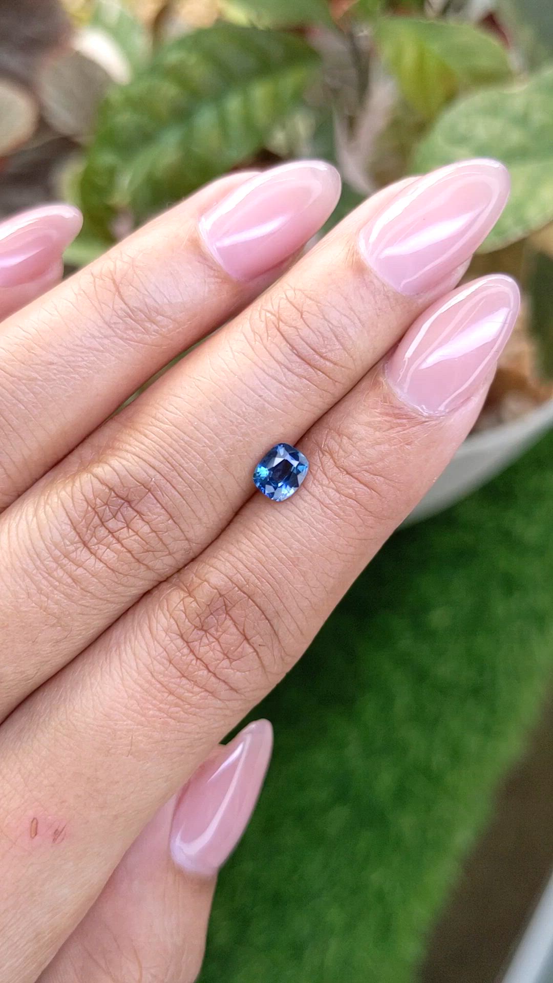 0.79 Ct. Greenish Blue Sapphire from Madagascar Size Video