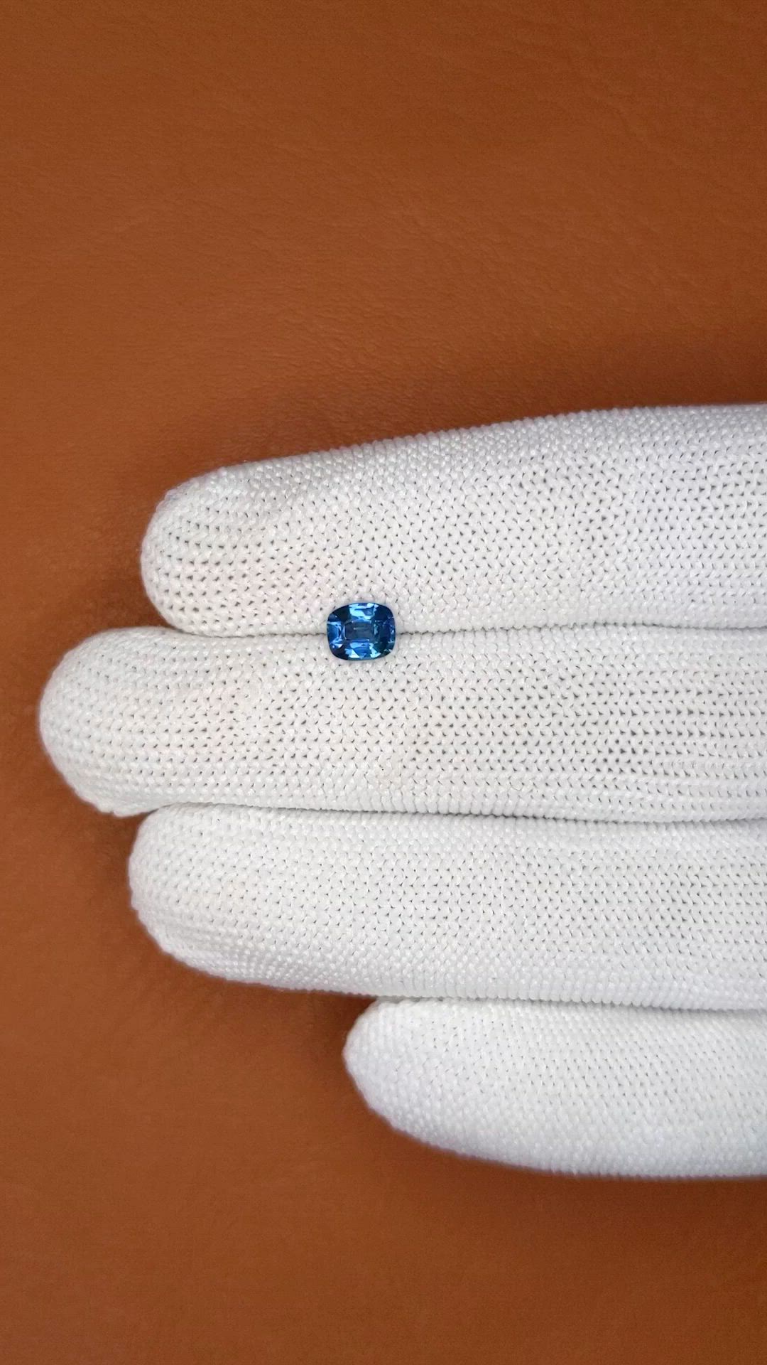 0.79 Ct. Greenish Blue Sapphire from Madagascar Size Video