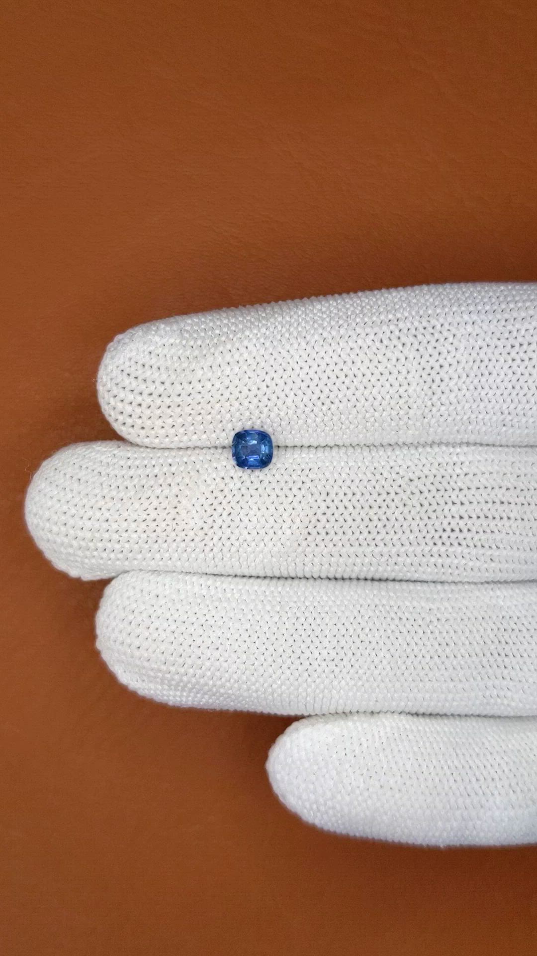 0.63 Ct. Blue Sapphire from Madagascar Size Video