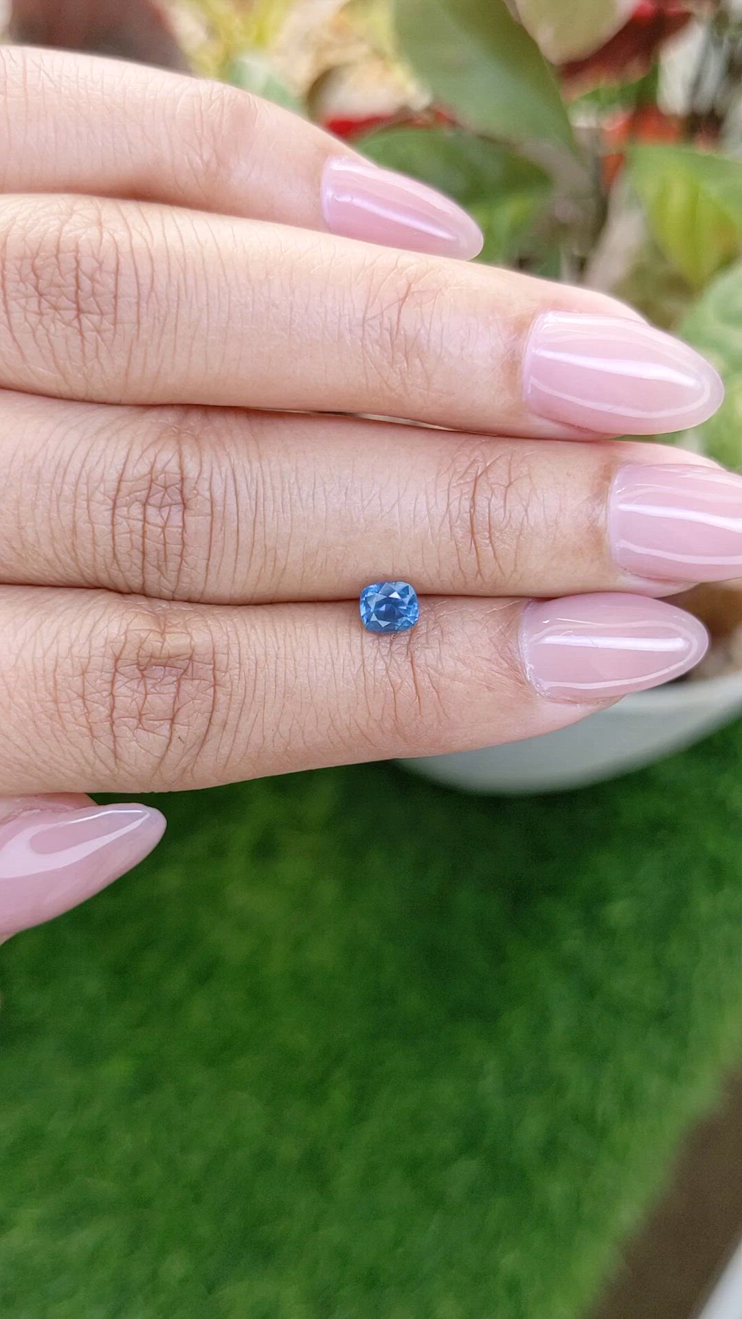 0.63 Ct. Blue Sapphire from Madagascar Size Video