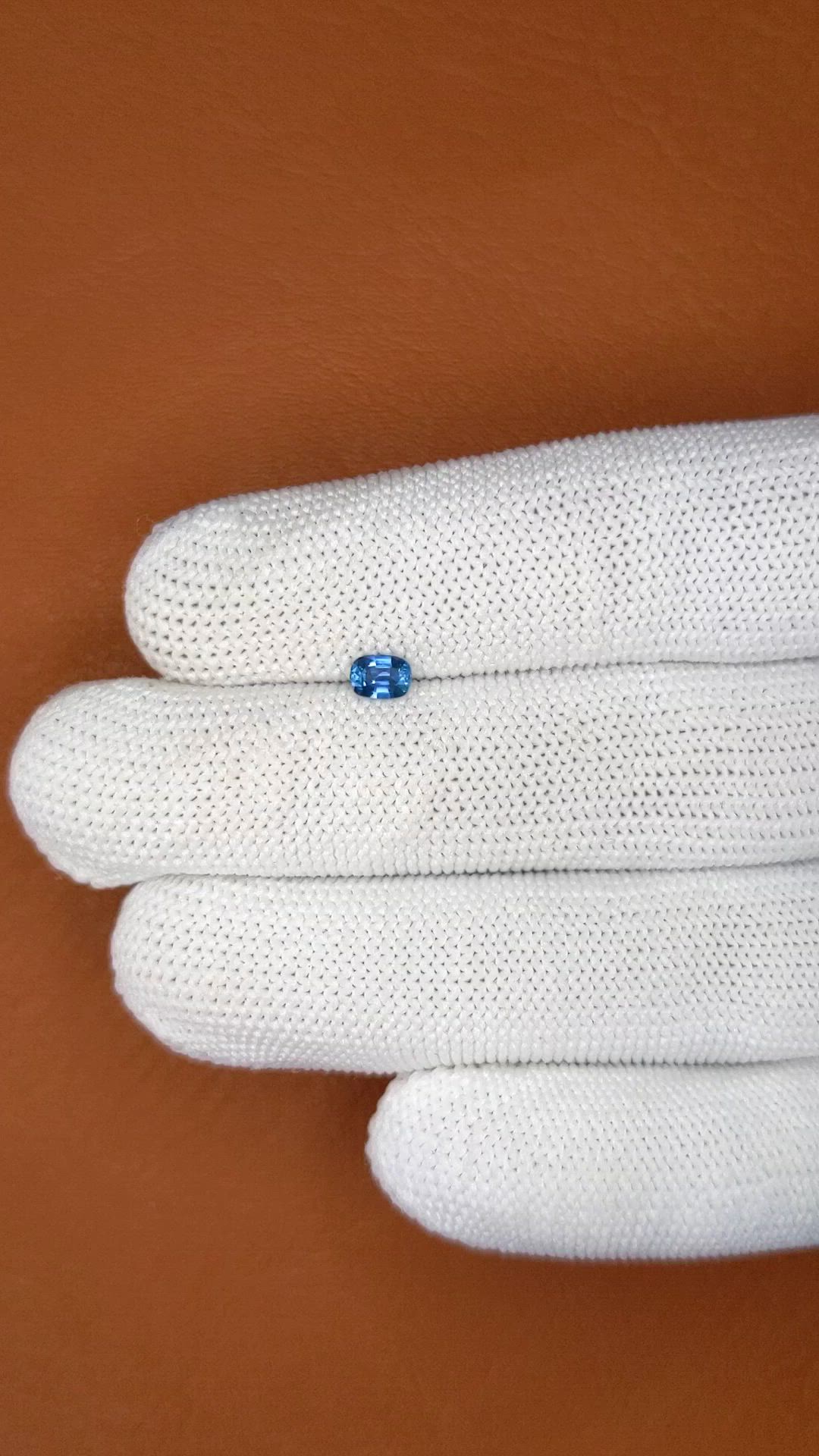 0.41 Ct. Blue Sapphire from Madagascar Size Video