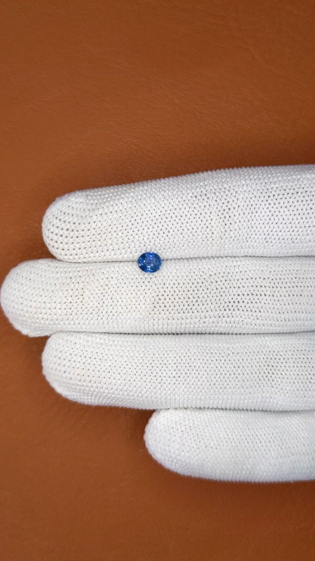 0.49 Ct. Blue Sapphire from Madagascar Size Video