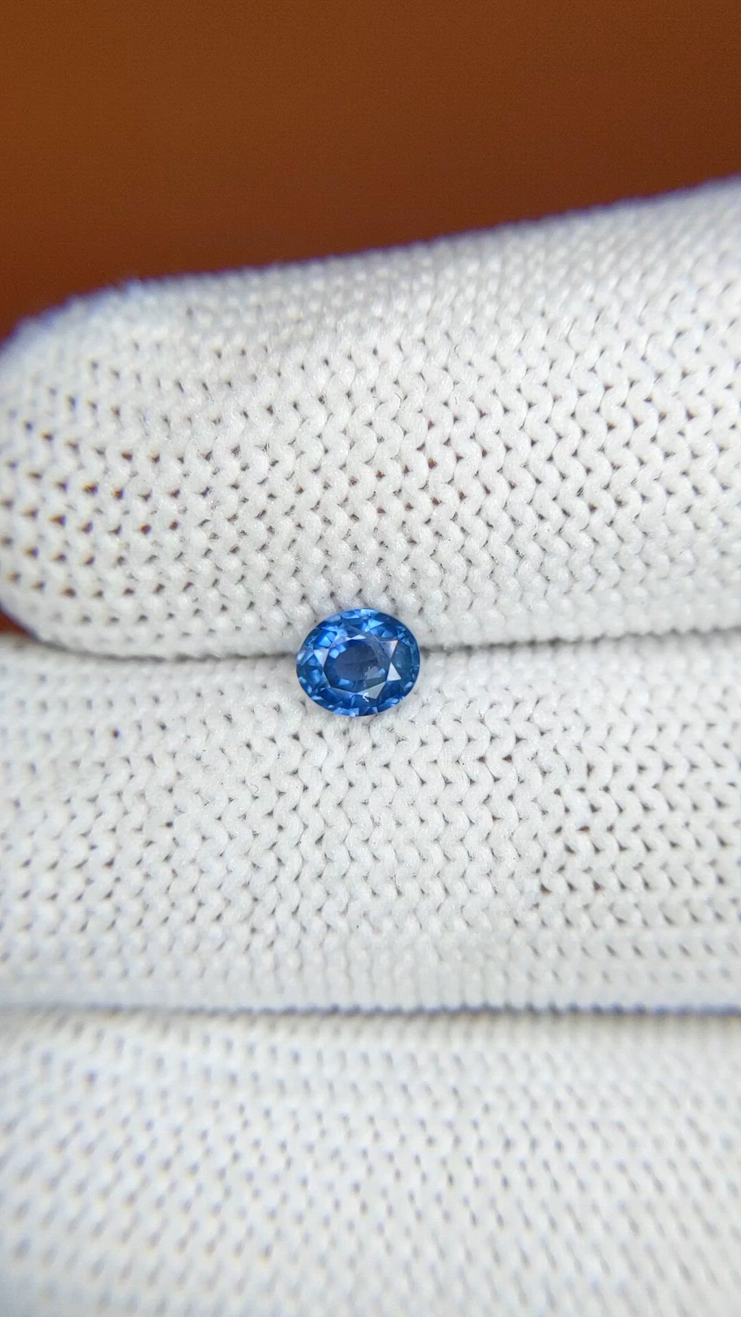 0.49 Ct. Blue Sapphire from Madagascar Size Video