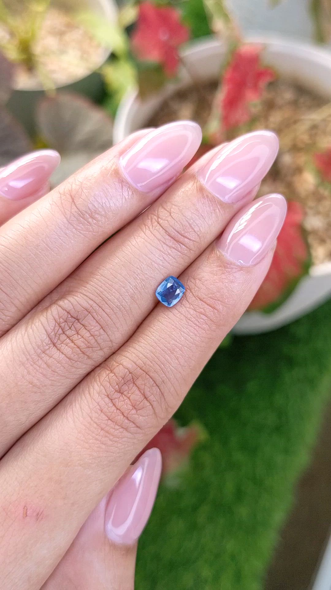 0.63 Ct. Blue Sapphire from Madagascar Size Video