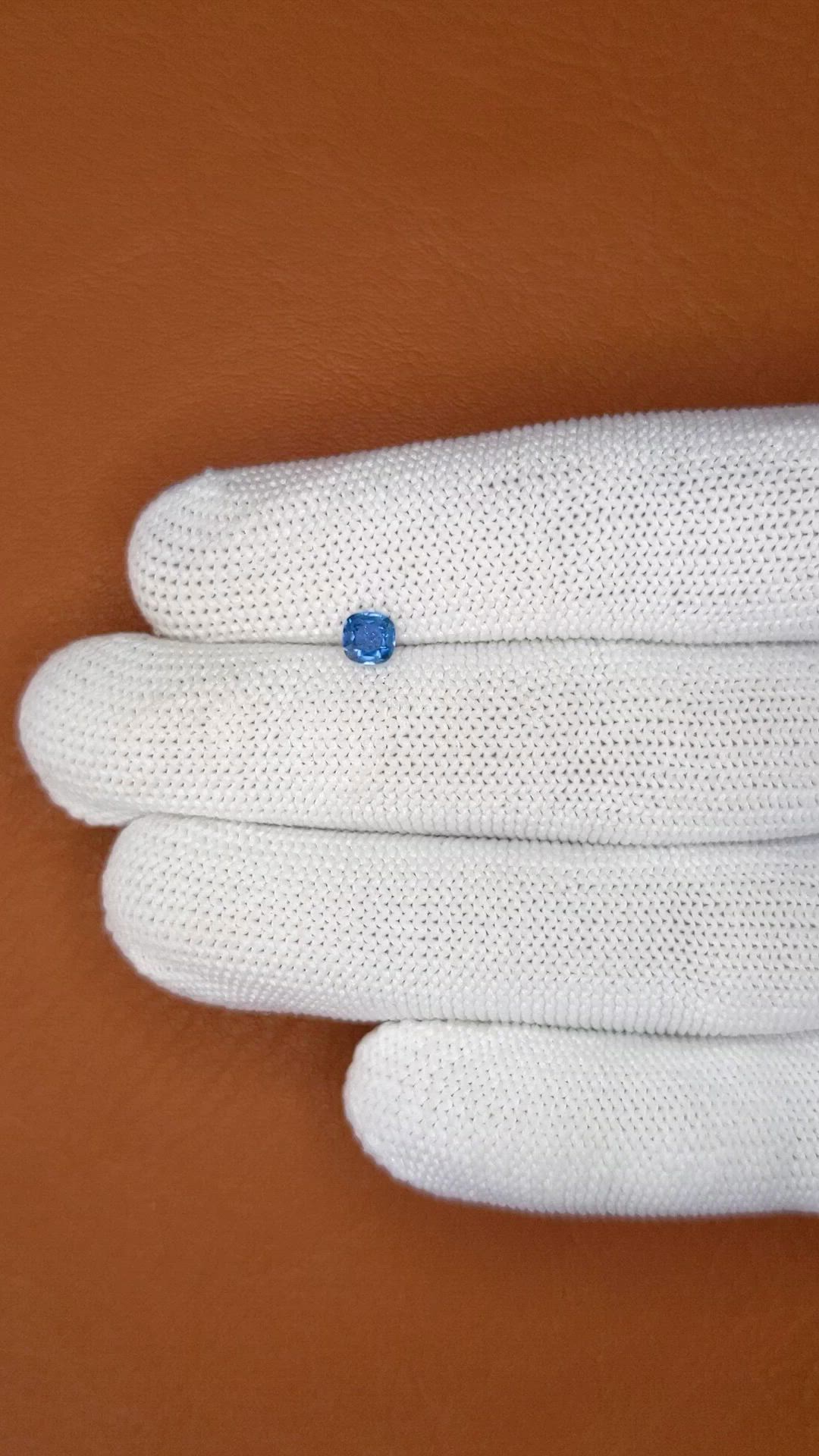 0.45 Ct. Blue Sapphire from Madagascar Size Video