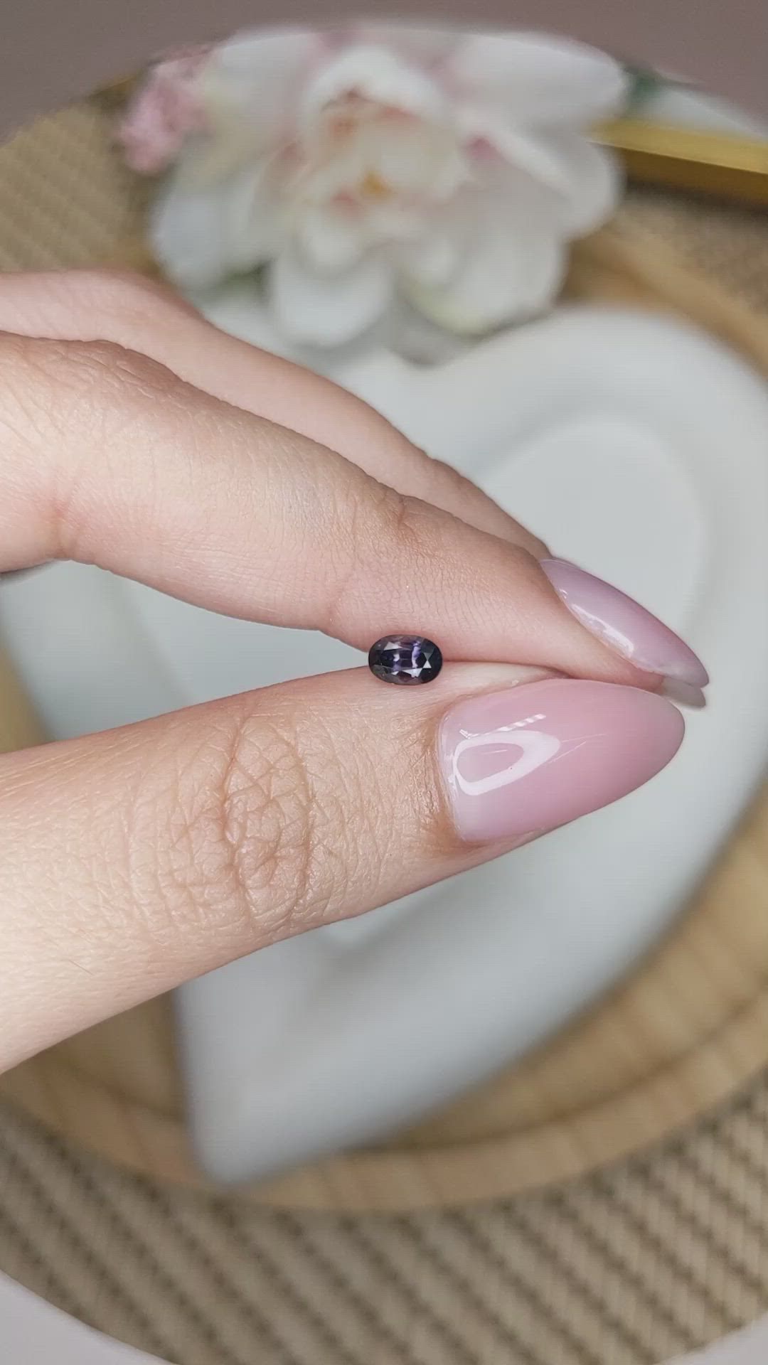 0.51 Ct. Bluish Purple Sapphire from Ceylon (Sri Lanka) Size Video