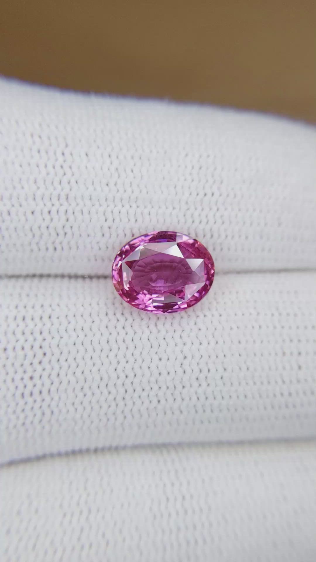 3.06 Ct. Pink Sapphire from Ceylon (Sri Lanka) Size Video