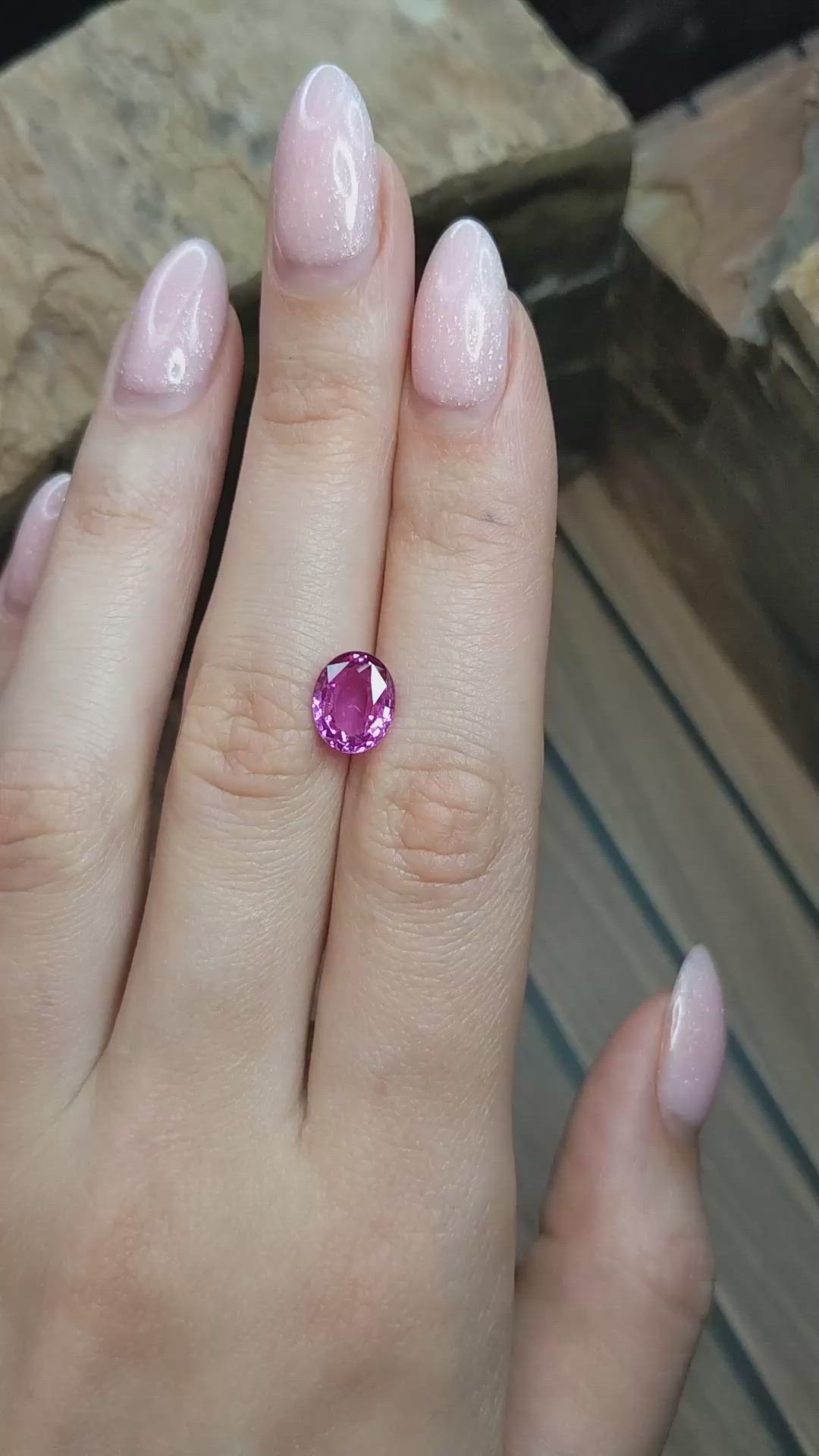 3.06 Ct. Pink Sapphire from Ceylon (Sri Lanka) Size Video