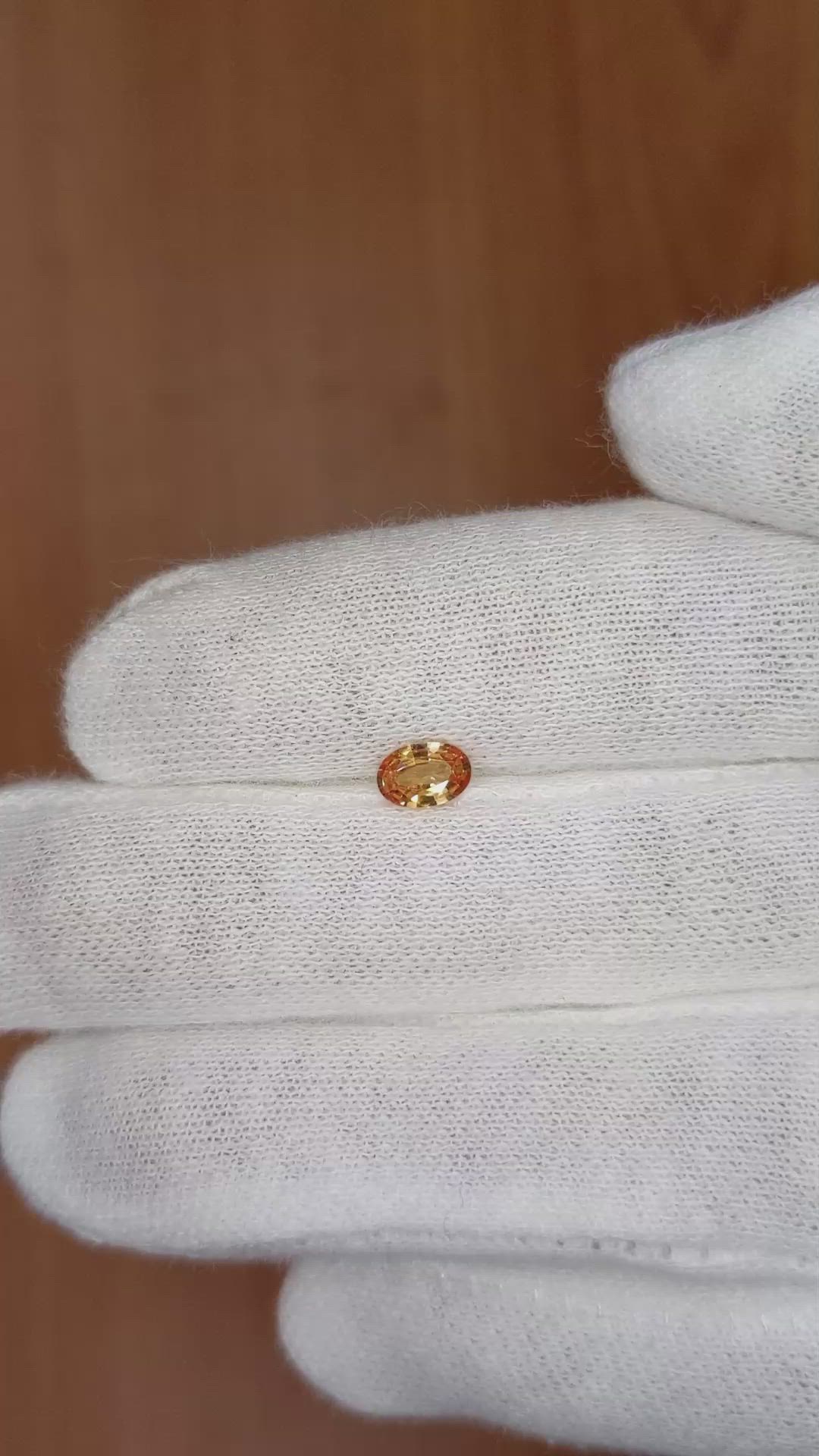 0.45 Ct. Padparadscha Sapphire from Ceylon (Sri Lanka) Size Video