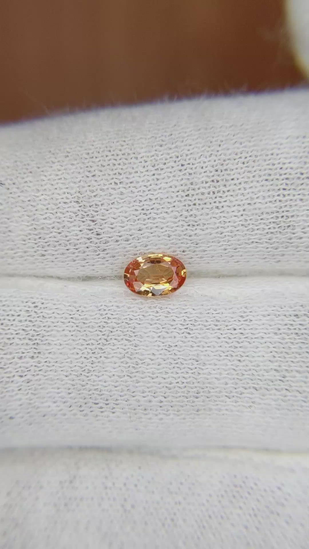 0.45 Ct. Padparadscha Sapphire from Ceylon (Sri Lanka) Size Video