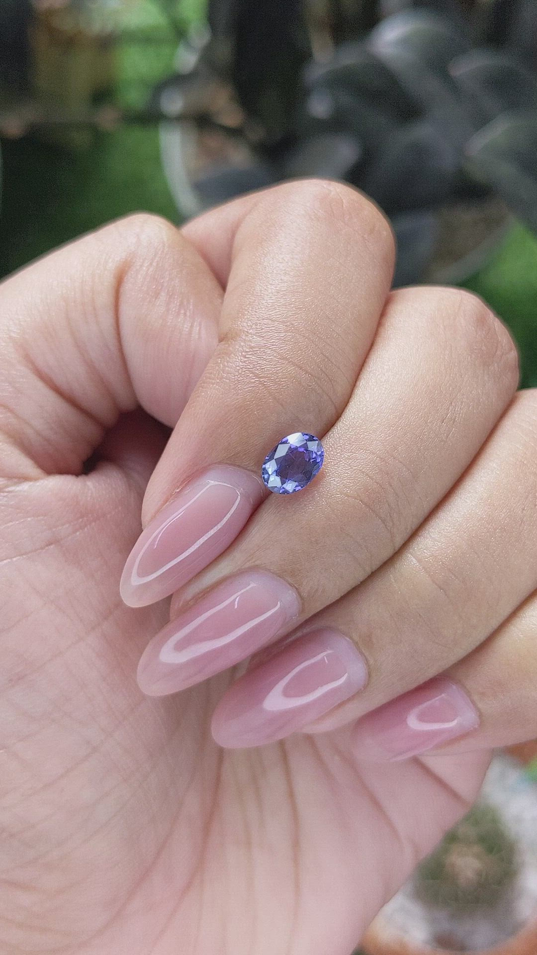 1.00 Ct. Purplish Blue Sapphire from Madagascar Size Video