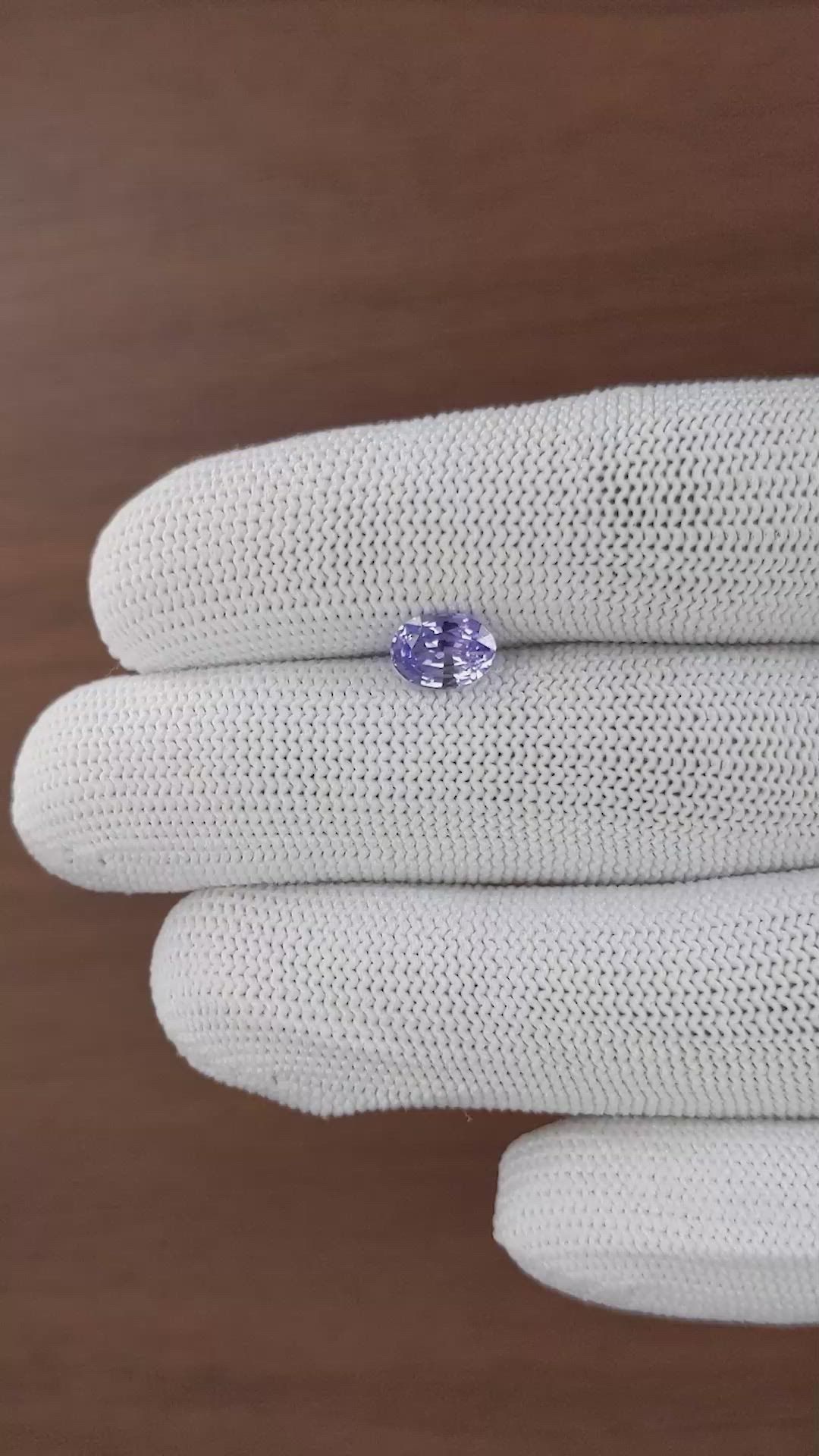 1.37 Ct. Purplish Blue Sapphire from Madagascar Size Video