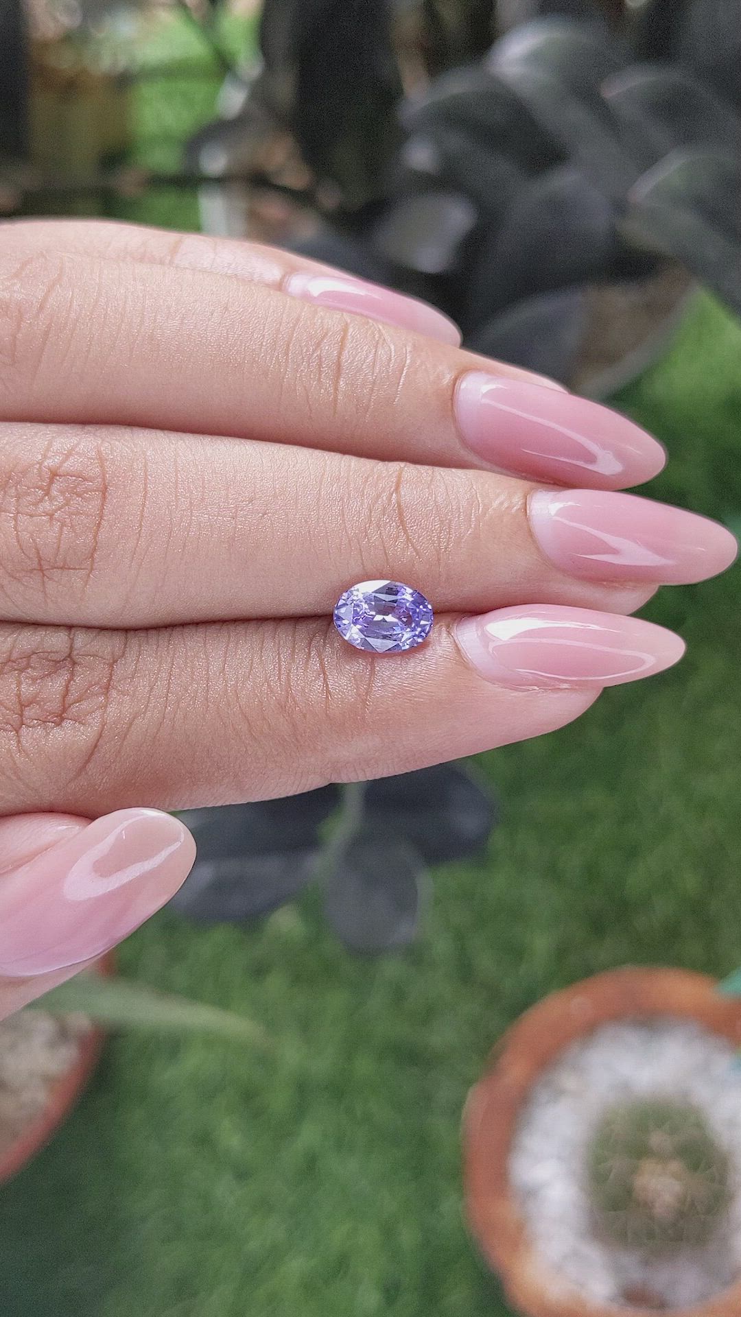1.37 Ct. Purplish Blue Sapphire from Madagascar Size Video