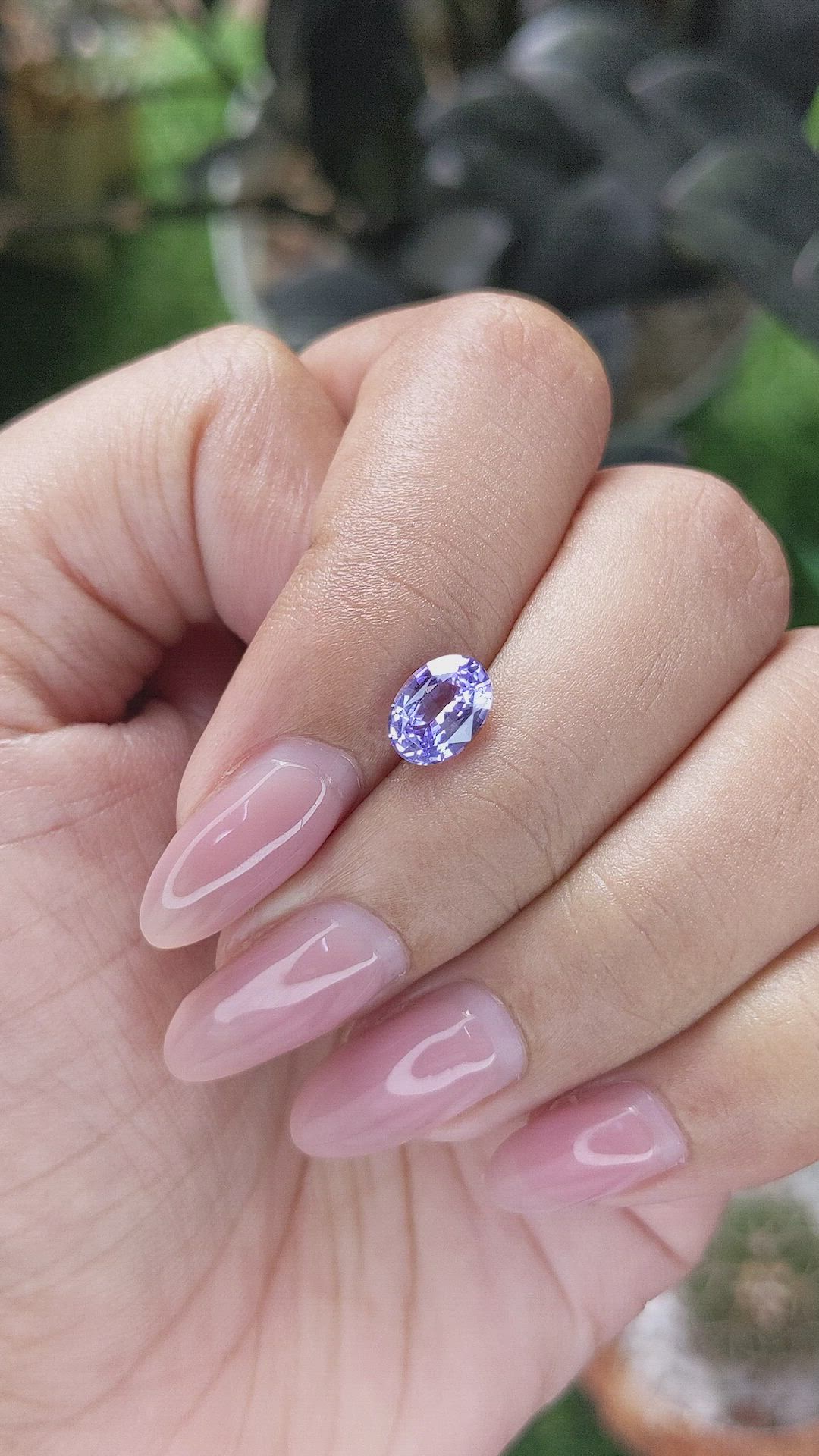 1.37 Ct. Purplish Blue Sapphire from Madagascar Size Video