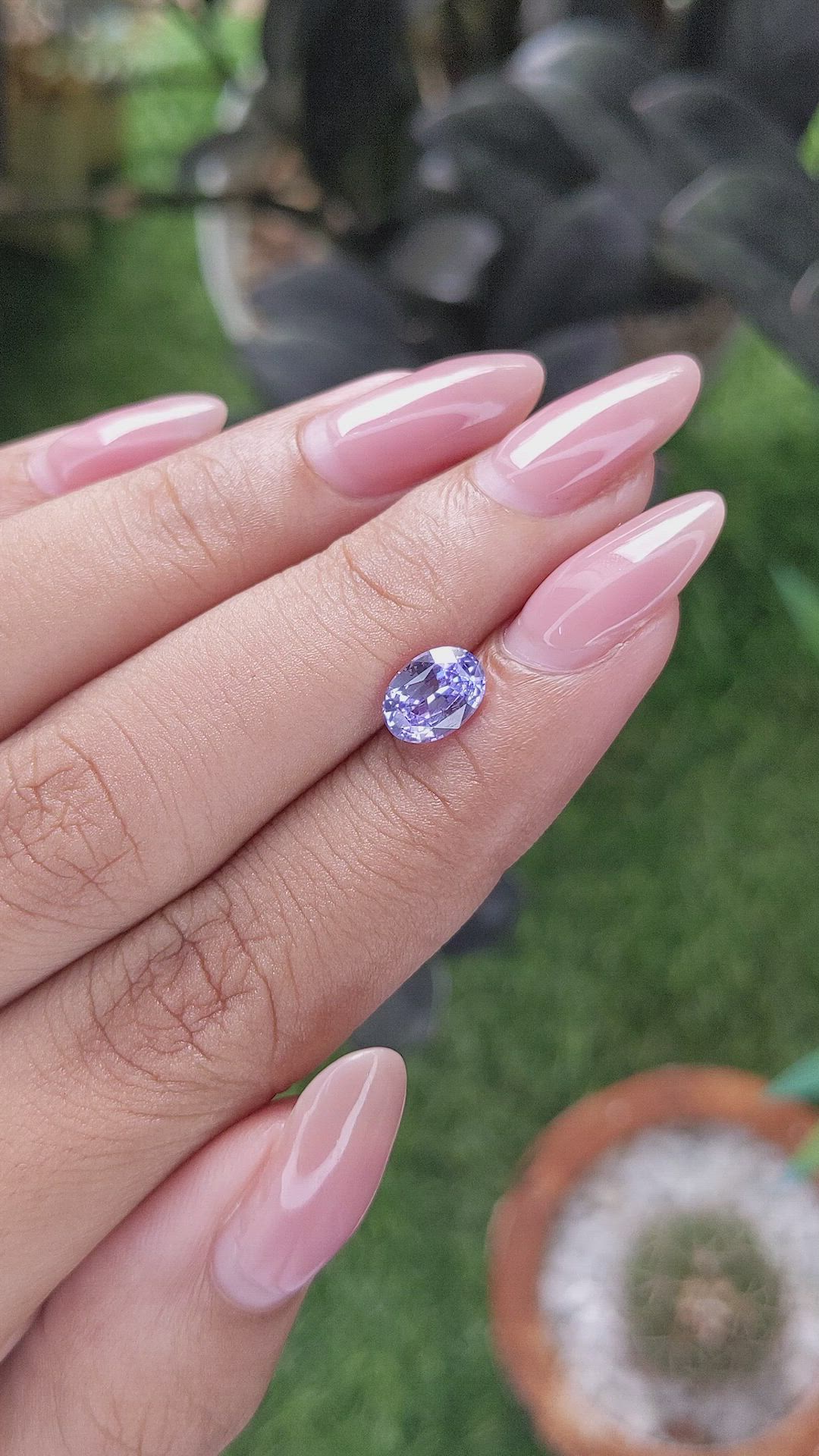 1.37 Ct. Purplish Blue Sapphire from Madagascar Size Video