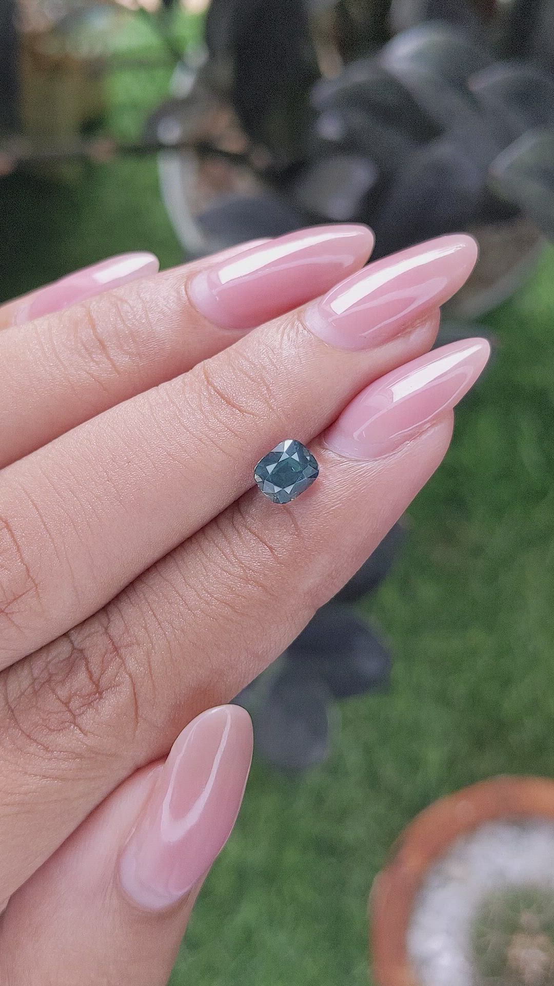 1.12 Ct. Bluish Green Sapphire from Madagascar Size Video