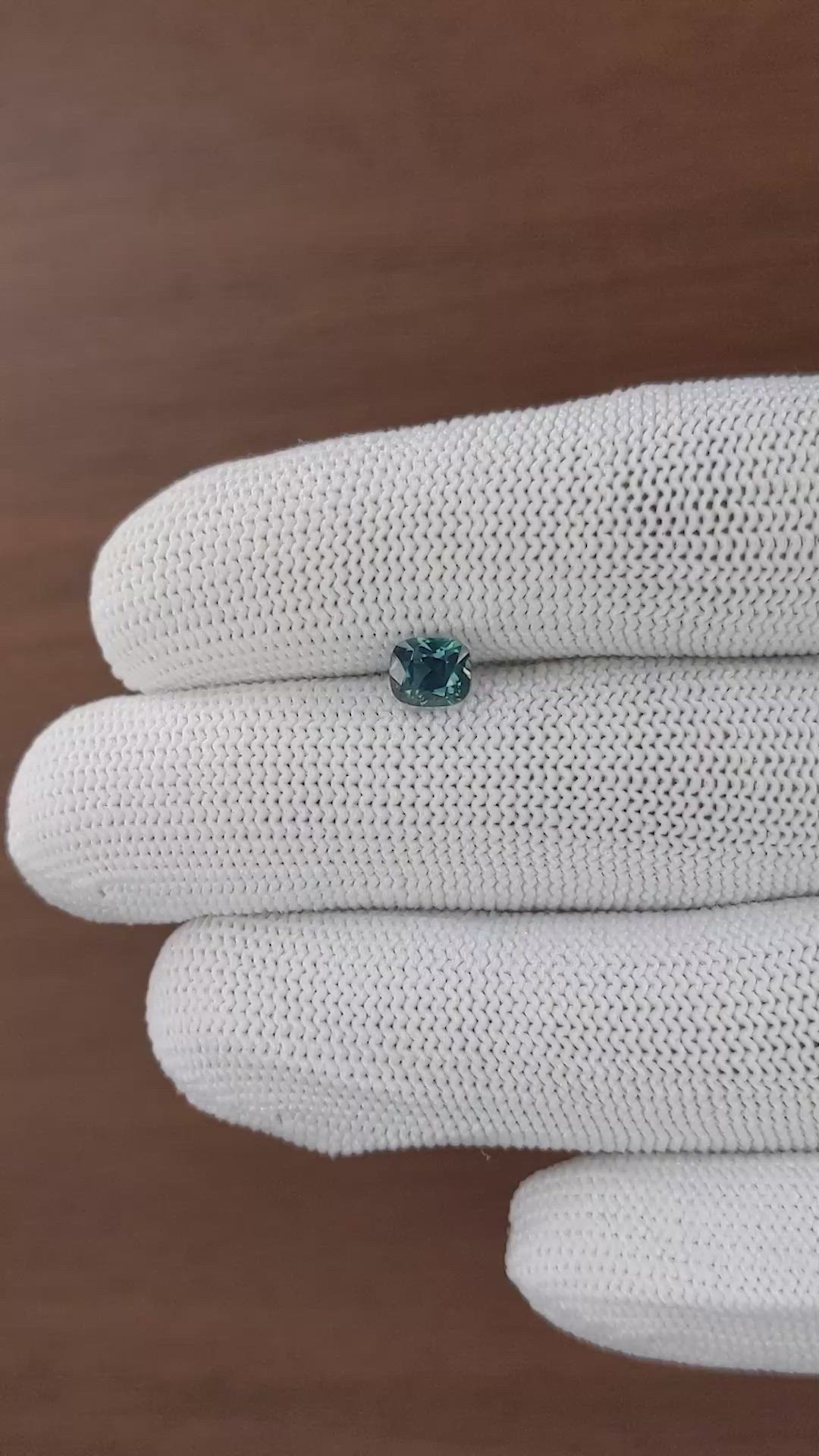 1.12 Ct. Bluish Green Sapphire from Madagascar Size Video