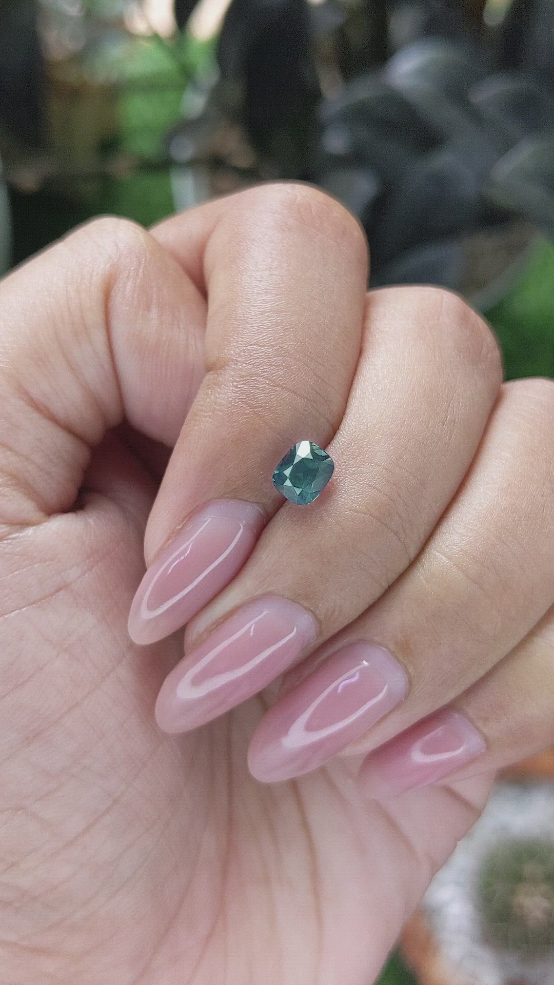 1.12 Ct. Bluish Green Sapphire from Madagascar Size Video