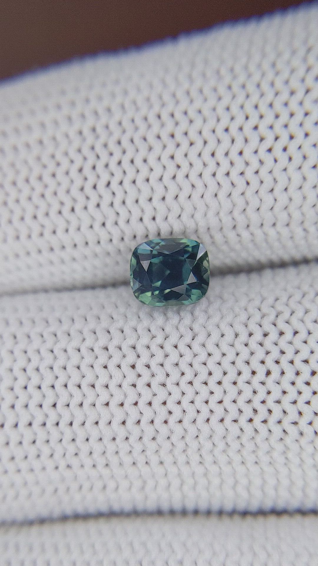 1.12 Ct. Bluish Green Sapphire from Madagascar Size Video