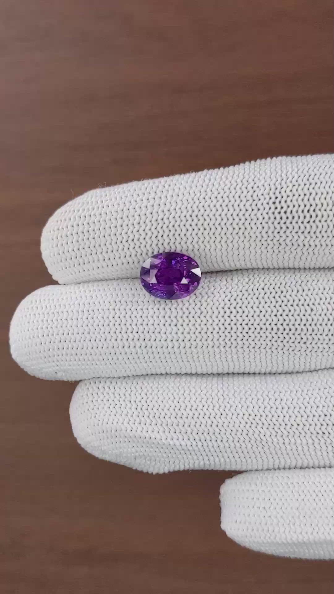 4.55 Ct. Purple Sapphire from Tanzania Size Video