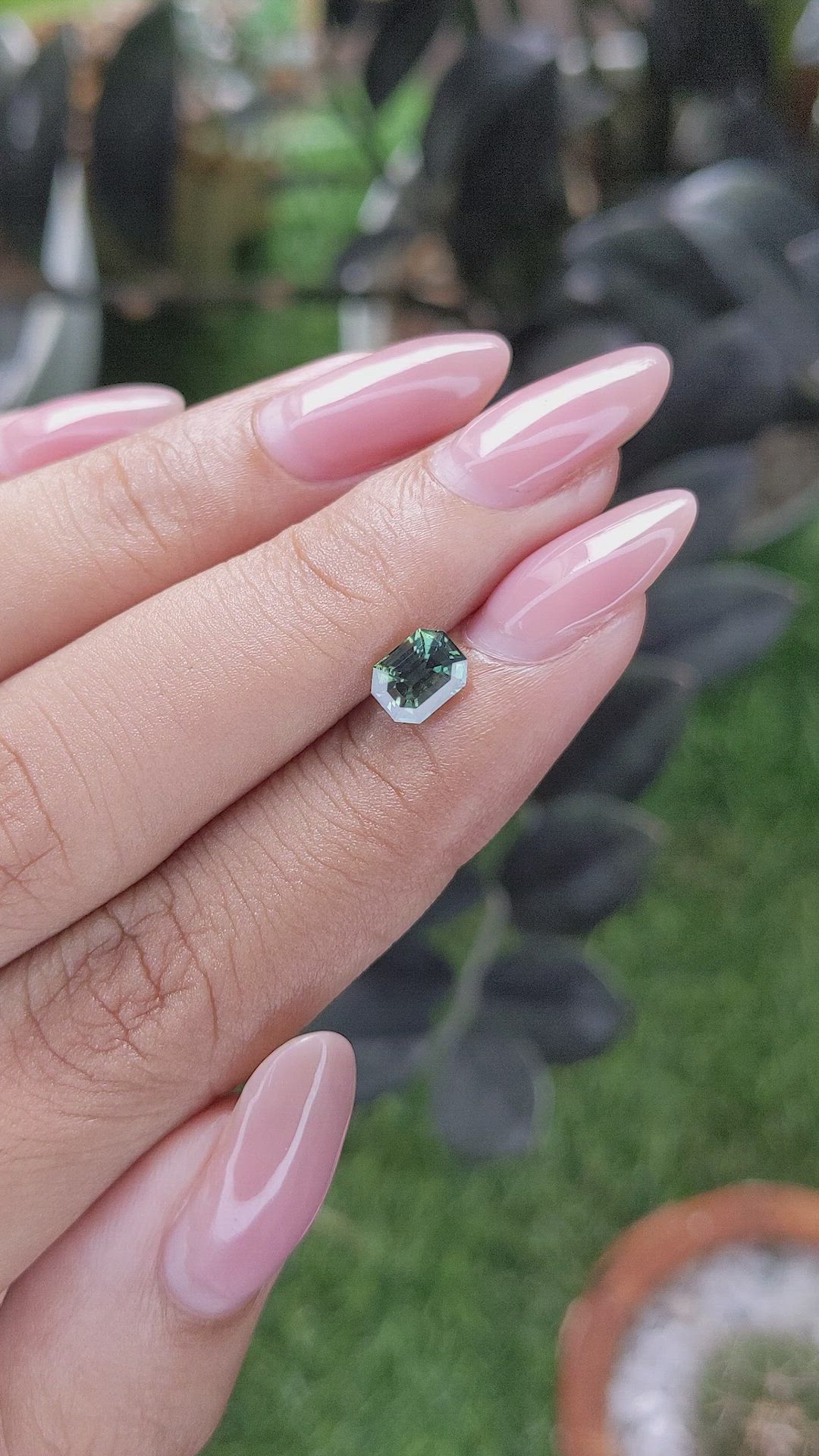 1.14 Ct. Bluish Green Sapphire from Tanzania Size Video