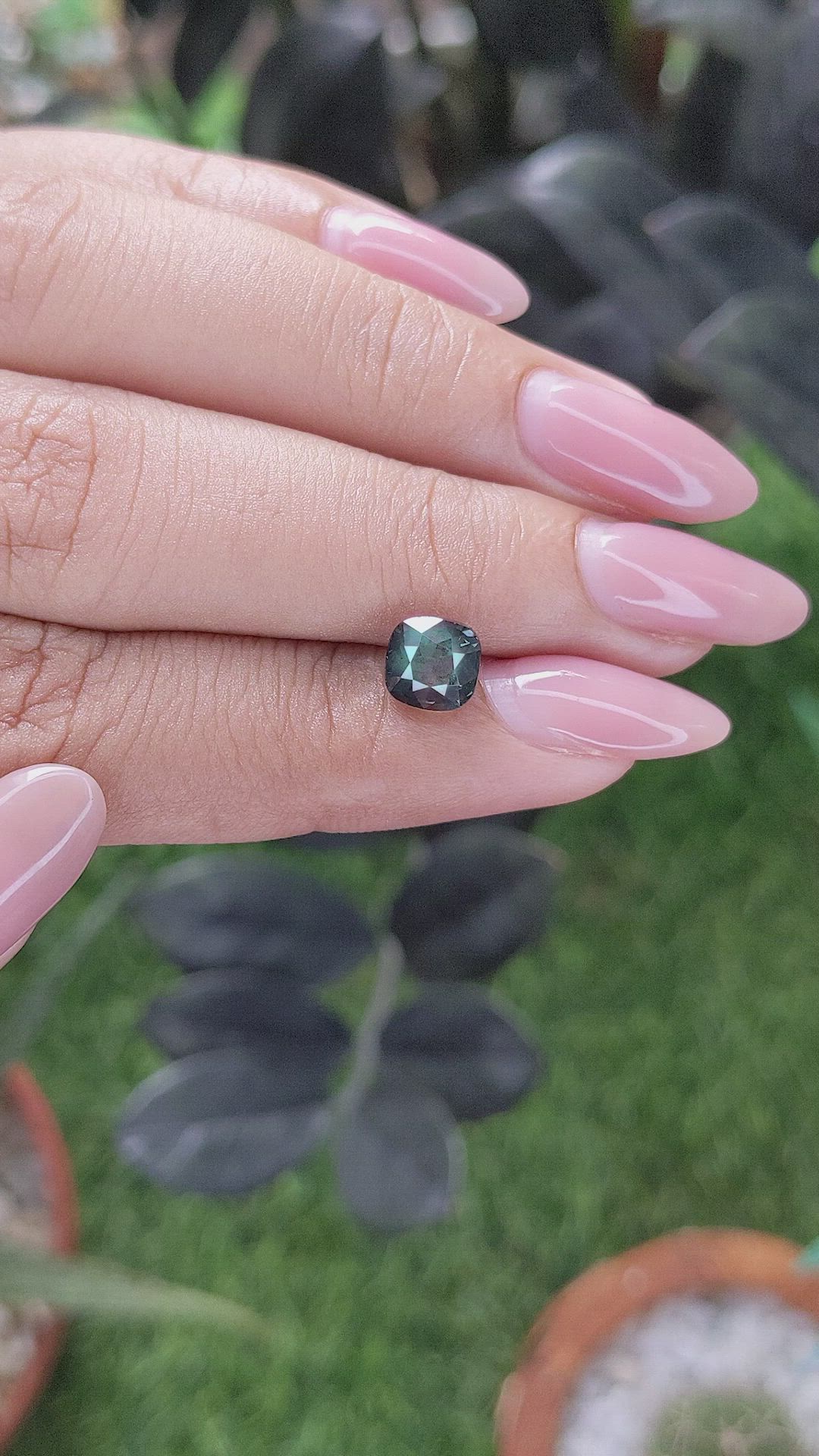 2.05 Ct. Bluish Green Sapphire from Kenya Size Video