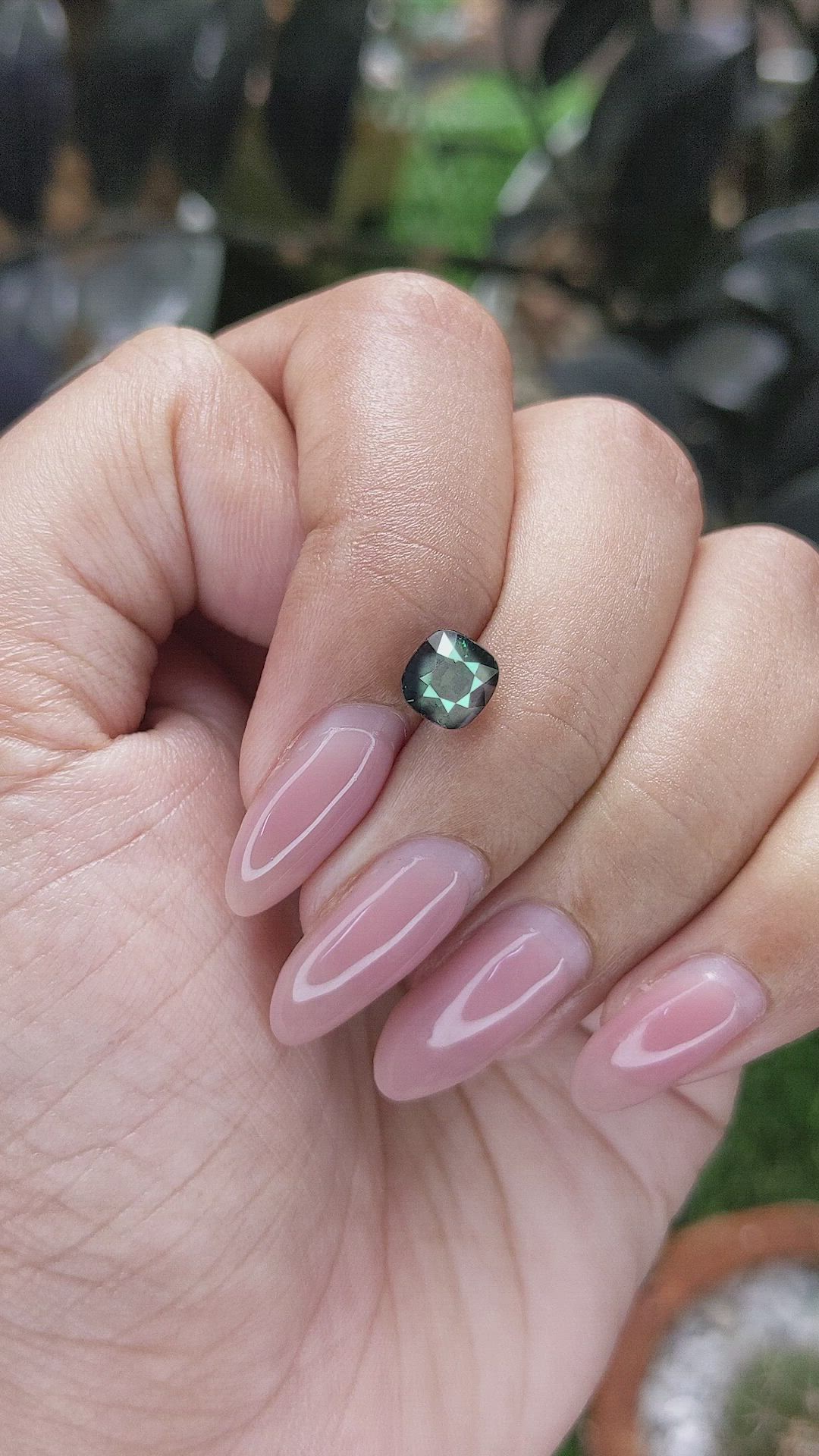 2.05 Ct. Bluish Green Sapphire from Kenya Size Video