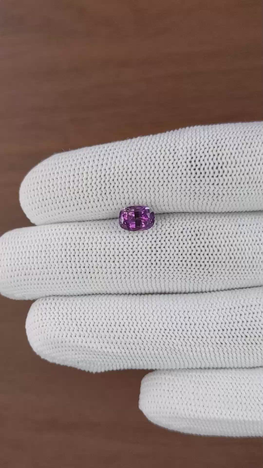 1.76 Ct. Purple Sapphire from Ceylon (Sri Lanka) Size Video
