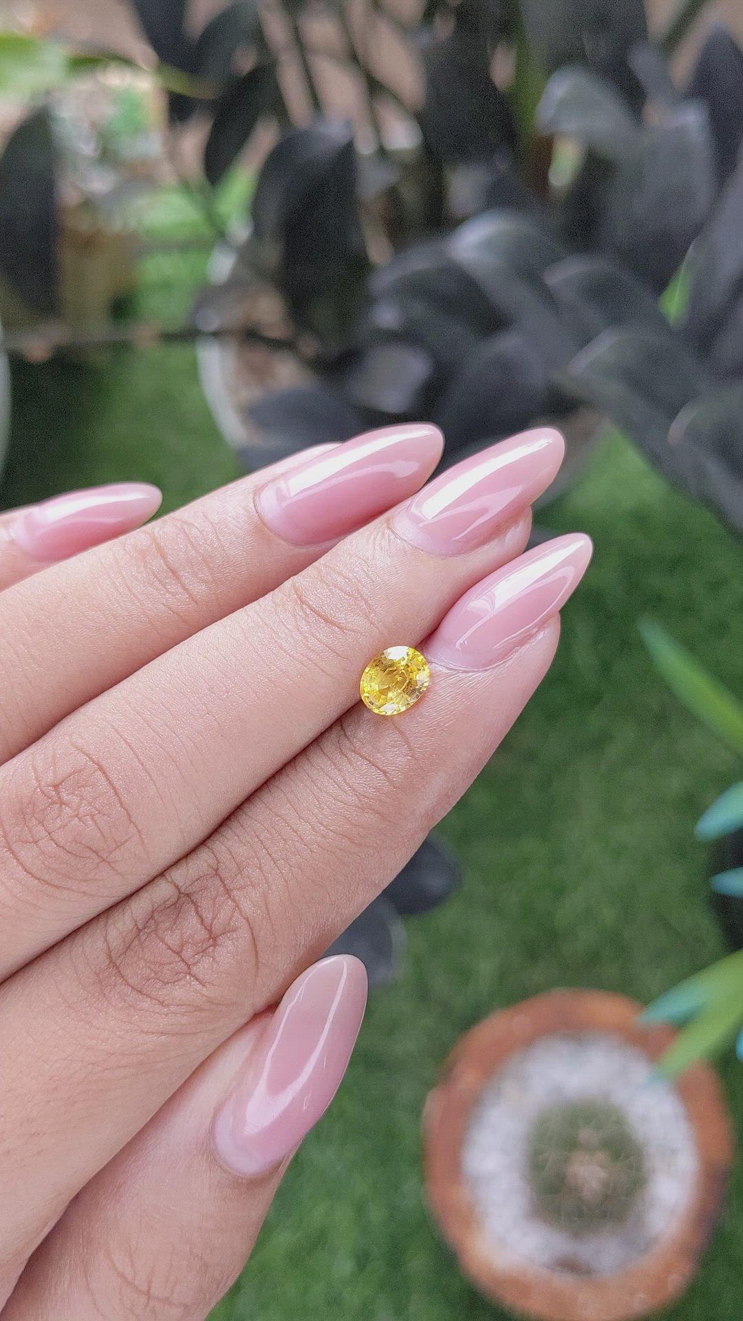 0.89 Ct. Yellow Sapphire from Ceylon (Sri Lanka) Size Video