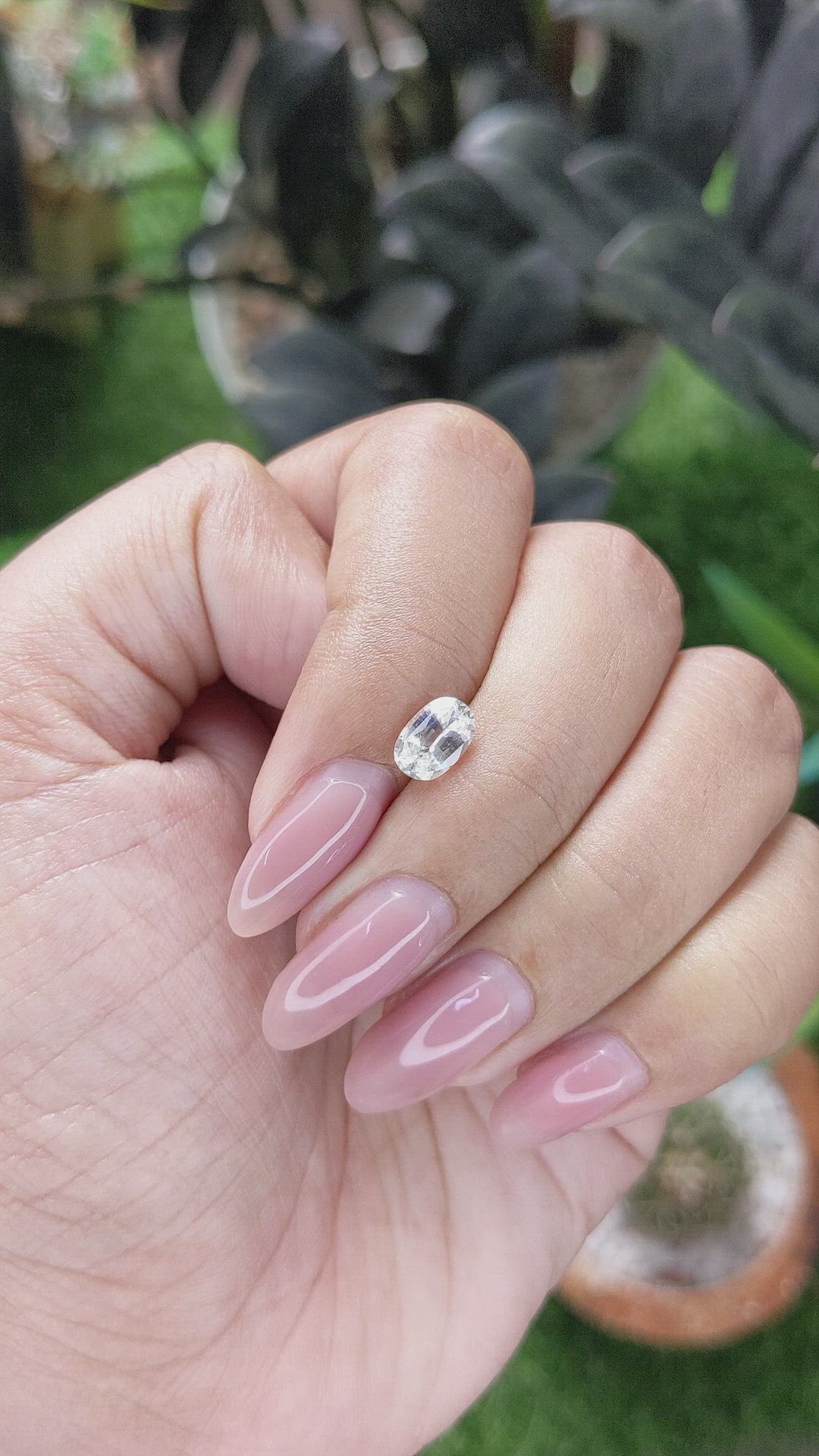 1.12 Ct. White Sapphire from Ceylon (Sri Lanka) Size Video