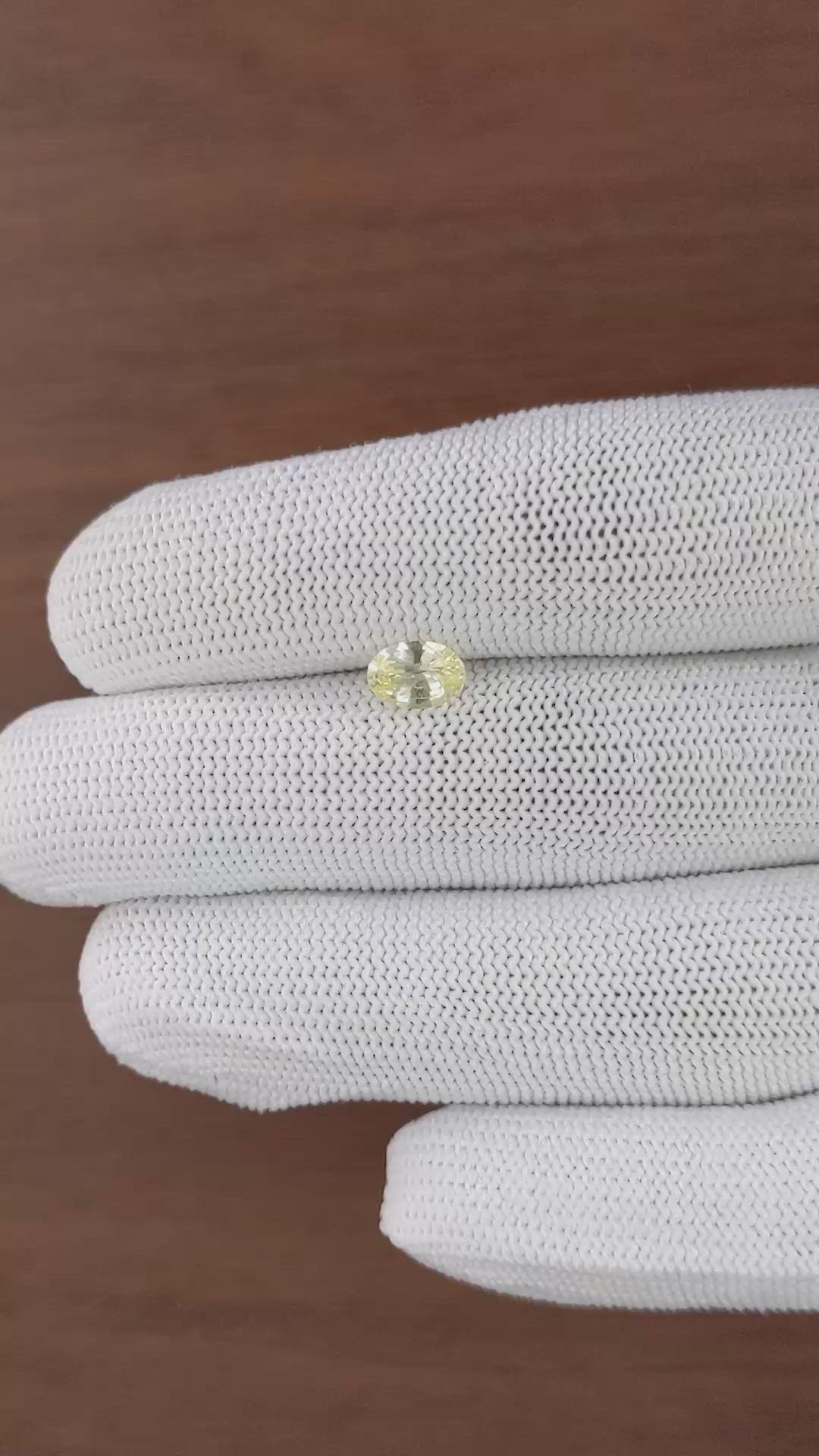1.00 Ct. Yellow Sapphire from Ceylon (Sri Lanka) Size Video