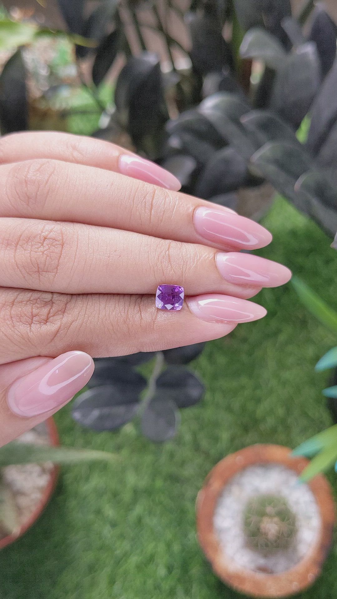 1.08 Ct. Purple Sapphire from Ceylon (Sri Lanka) Size Video