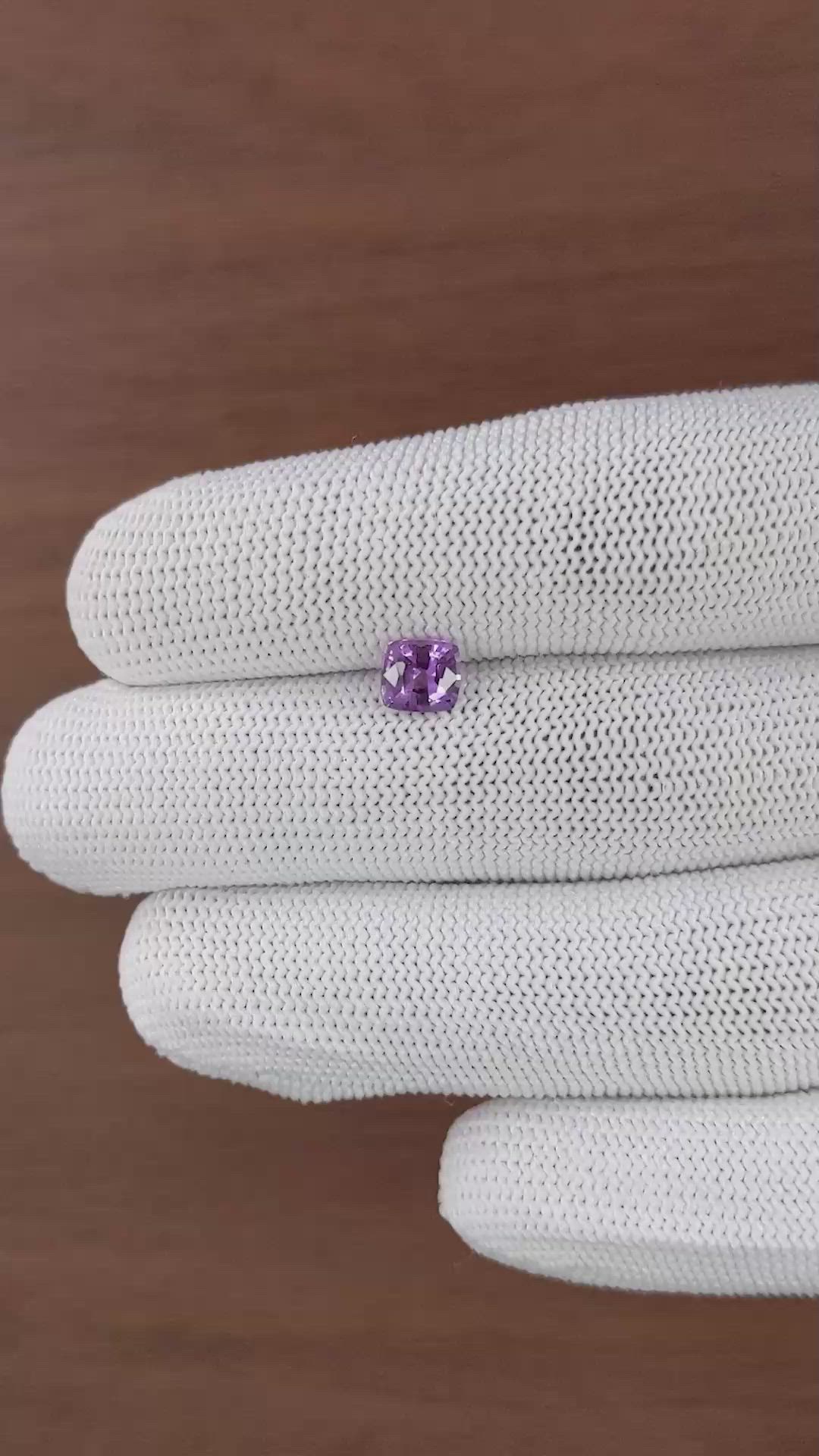 1.08 Ct. Purple Sapphire from Ceylon (Sri Lanka) Size Video