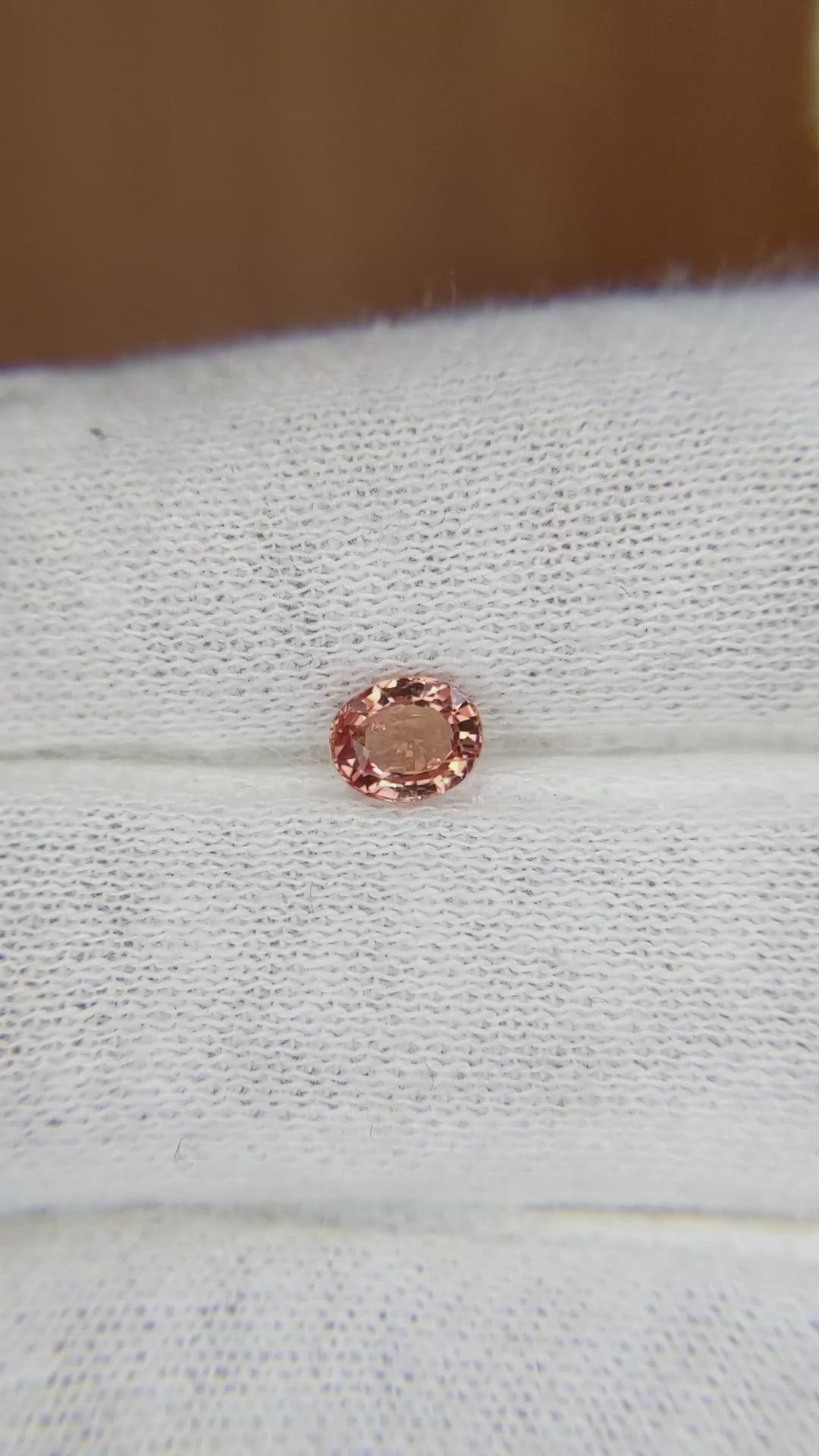 0.55 Ct. Padparadscha Sapphire from Ceylon (Sri Lanka) Size Video