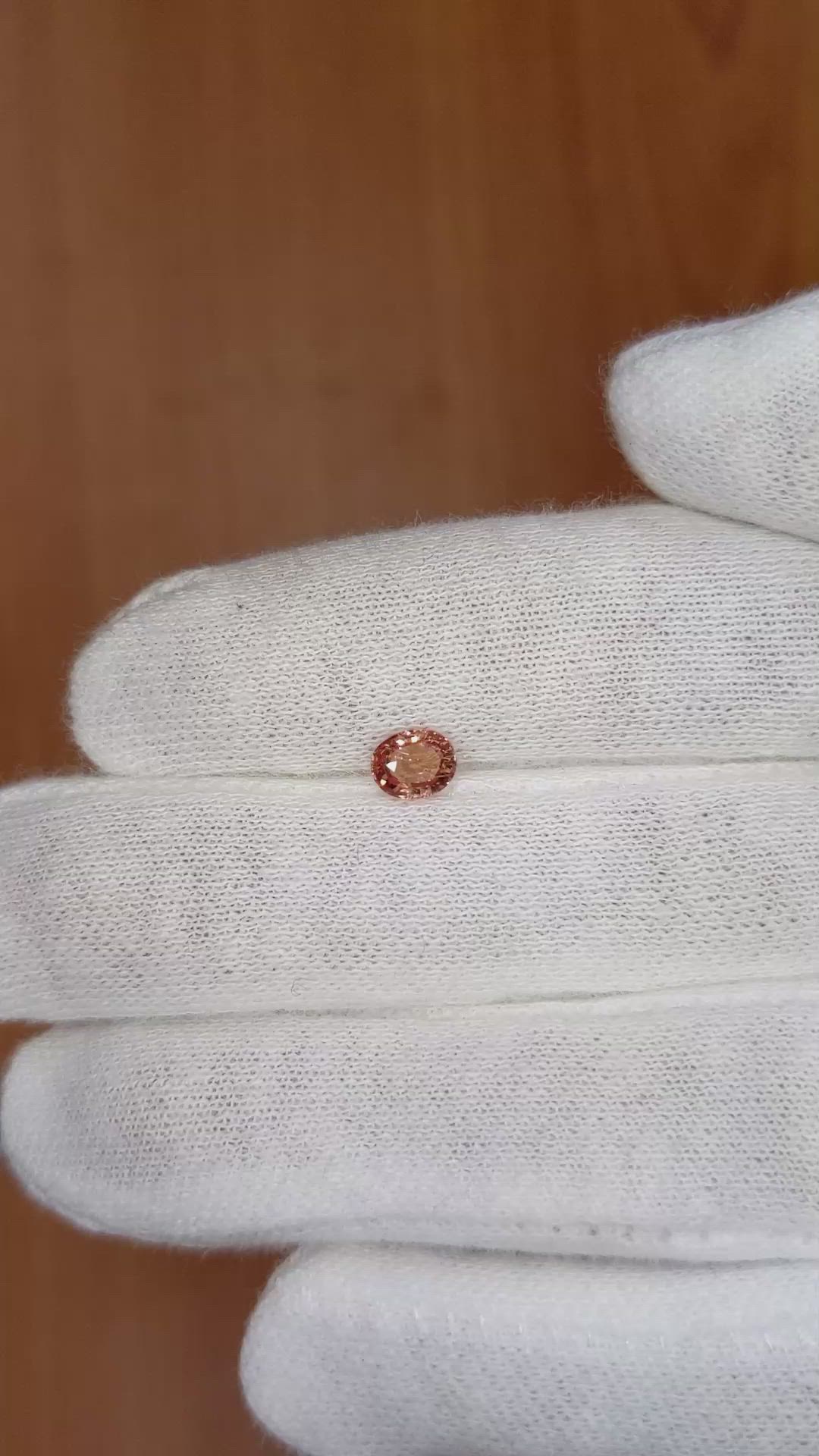 0.55 Ct. Padparadscha Sapphire from Ceylon (Sri Lanka) Size Video
