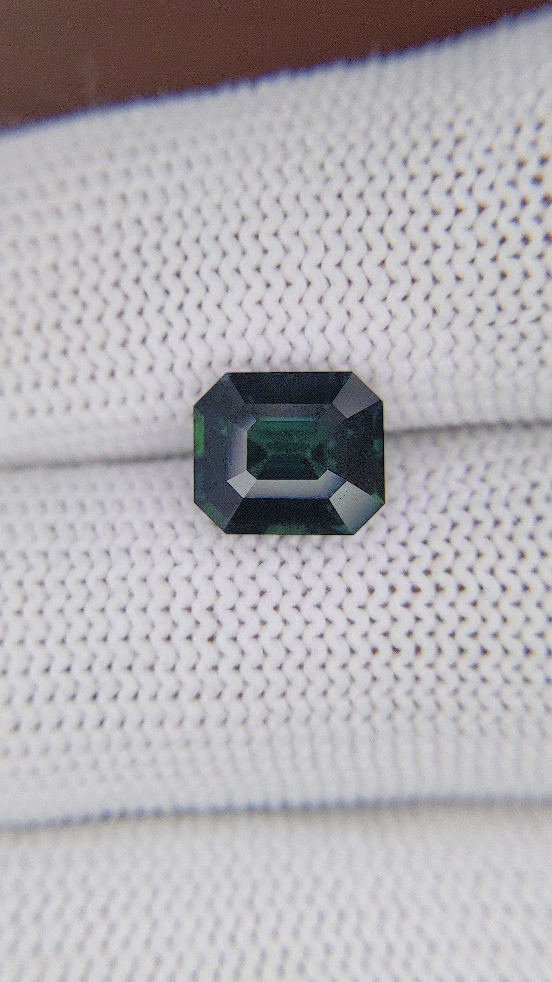 3.00 Ct. Bluish Green Sapphire from Madagascar Size Video