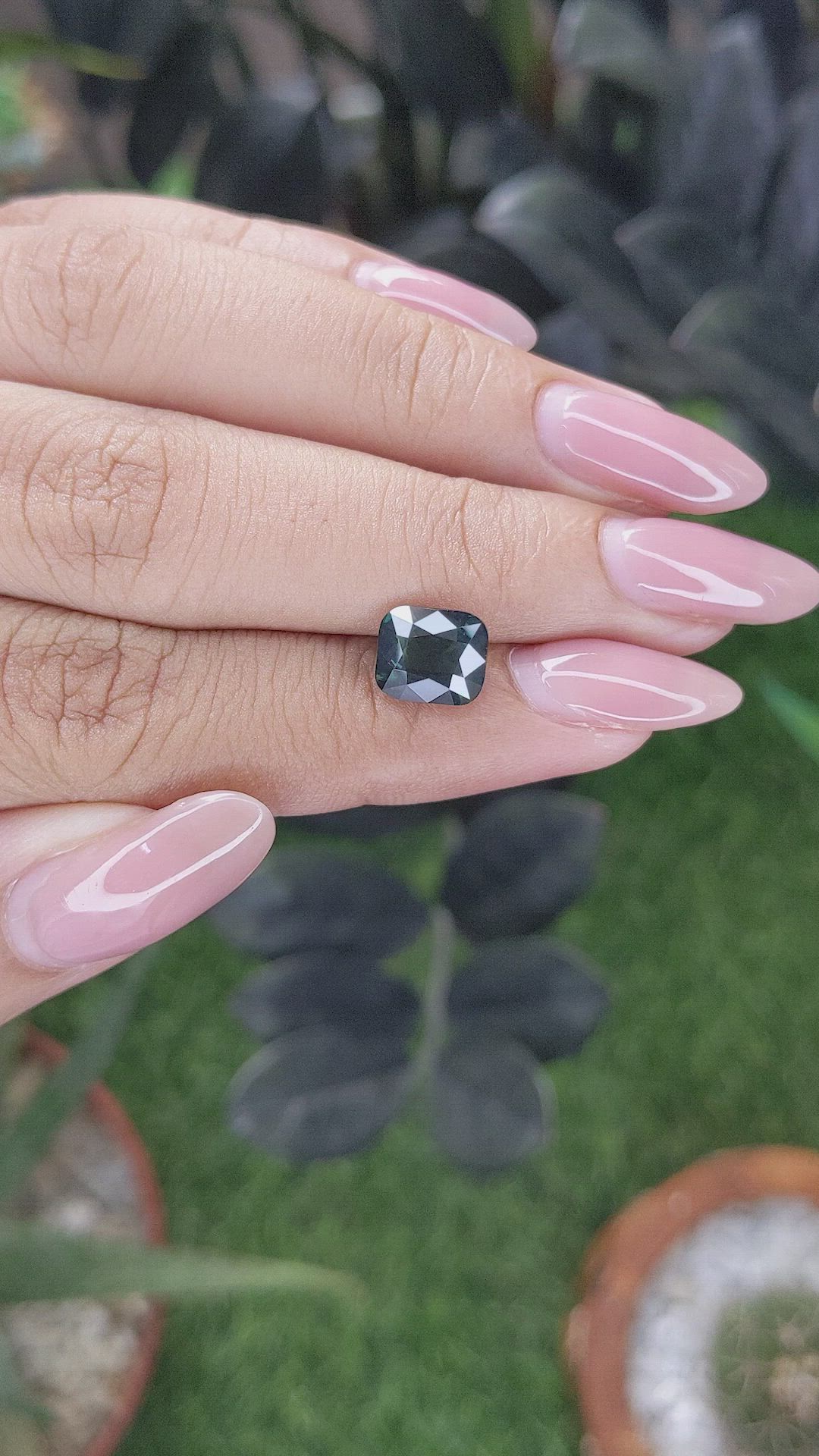 2.97 Ct. Bluish Green Sapphire from Madagascar Size Video