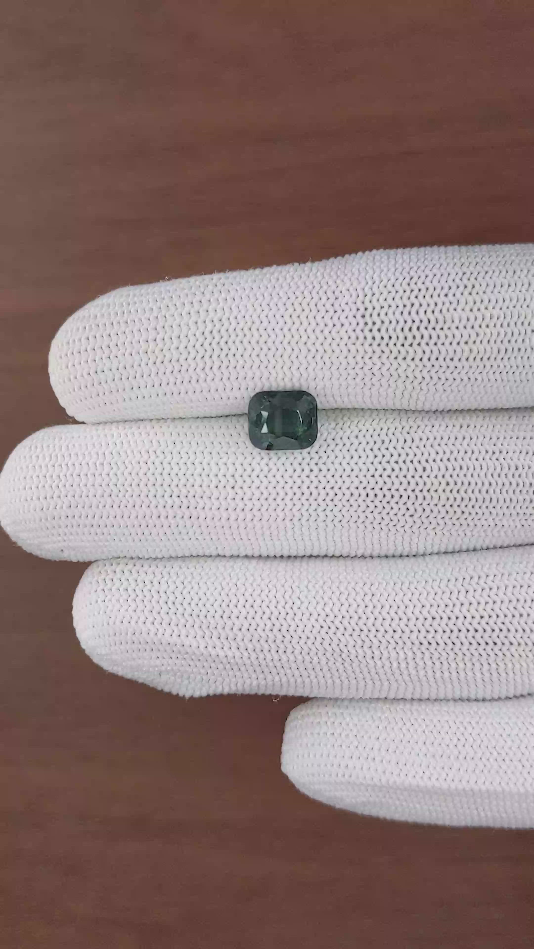 2.97 Ct. Bluish Green Sapphire from Madagascar Size Video