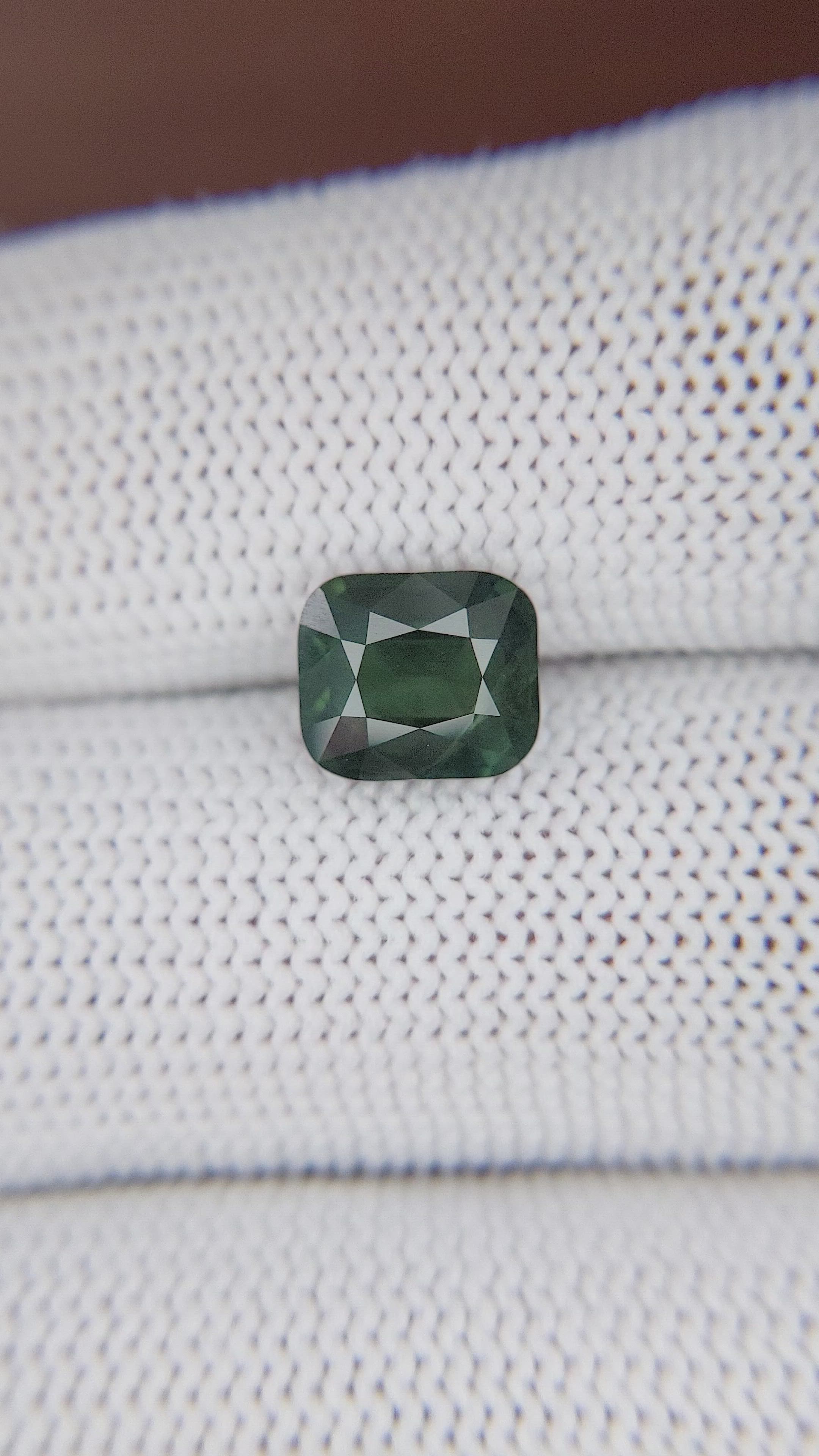 2.97 Ct. Bluish Green Sapphire from Madagascar Size Video