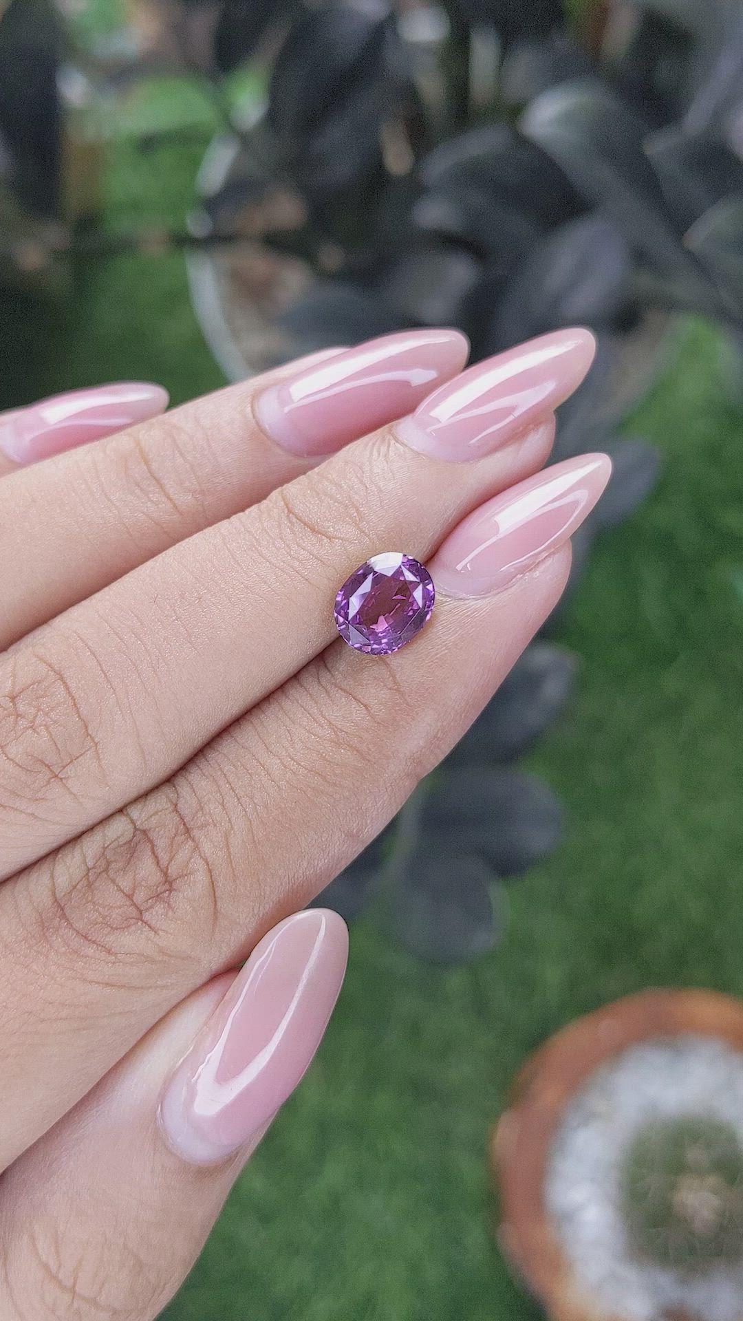 2.07 Ct. Pinkish Purple Sapphire from Tanzania Size Video
